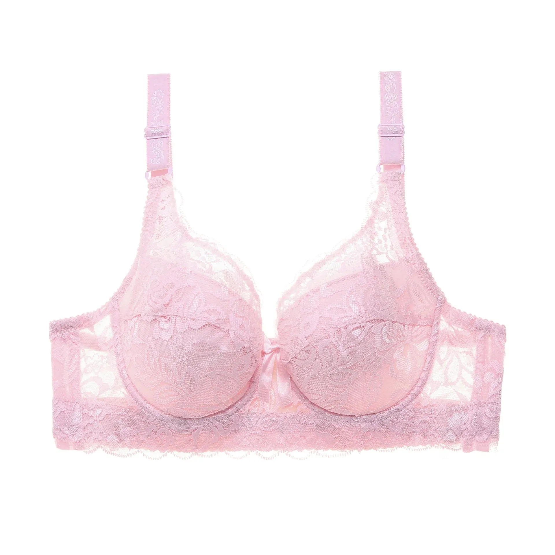 Plus Sizes Underwire Lace Wide Shoulder Straps Push Up Bras