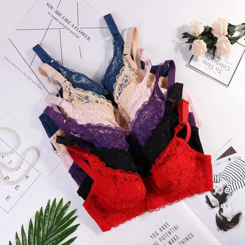 Plus Sizes Underwire Lace Wide Shoulder Straps Push Up Bras