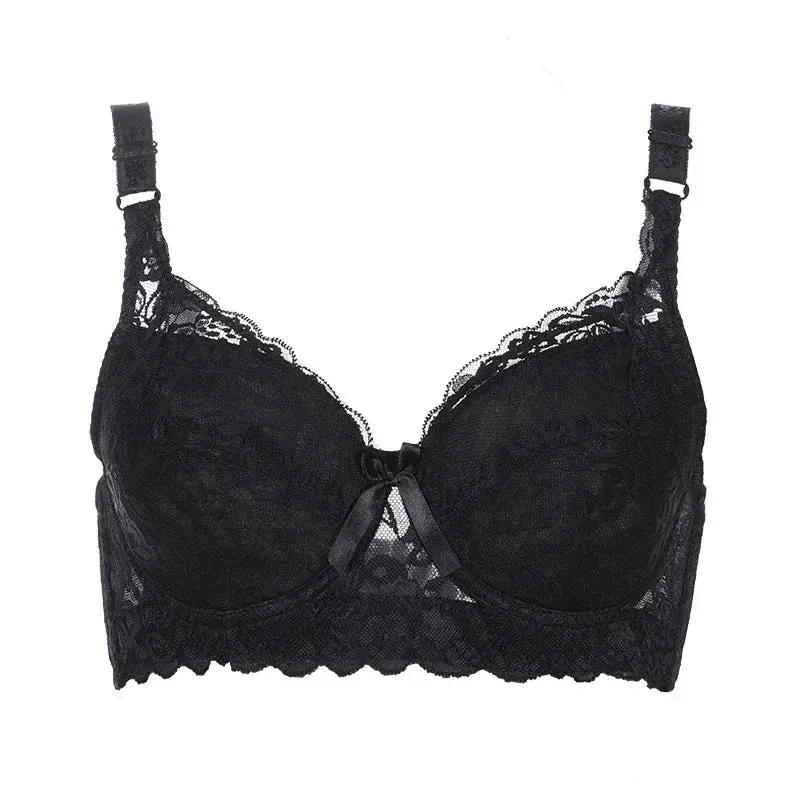 Plus Sizes Underwire Lace Wide Shoulder Straps Push Up Bras