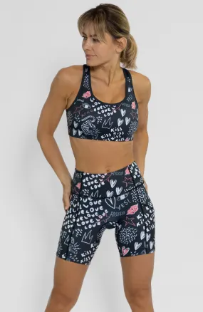 Pocket Sports Bra in Love Bomb