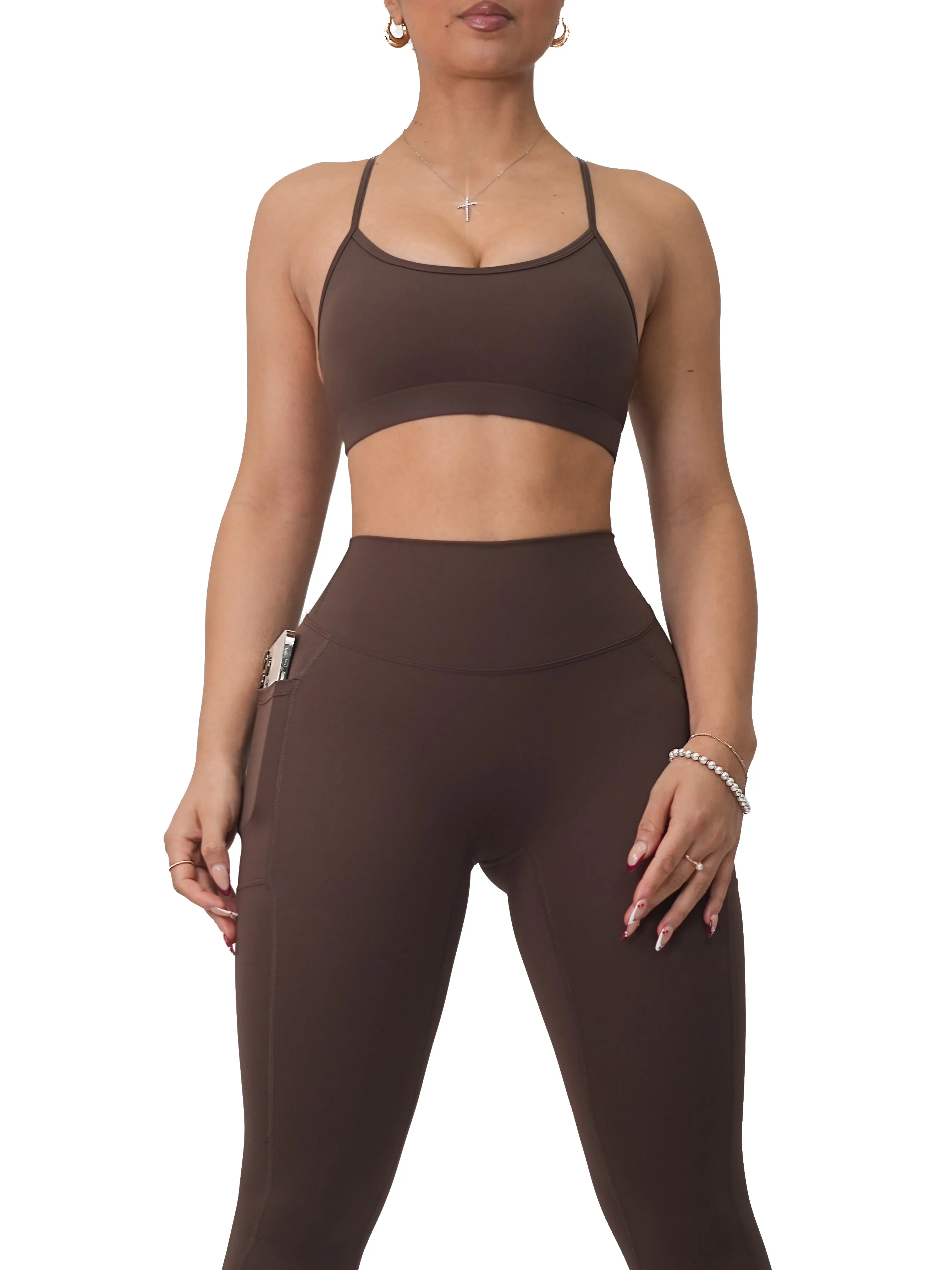 Premier Bombshell Sports Bra (Cocoa Brown)