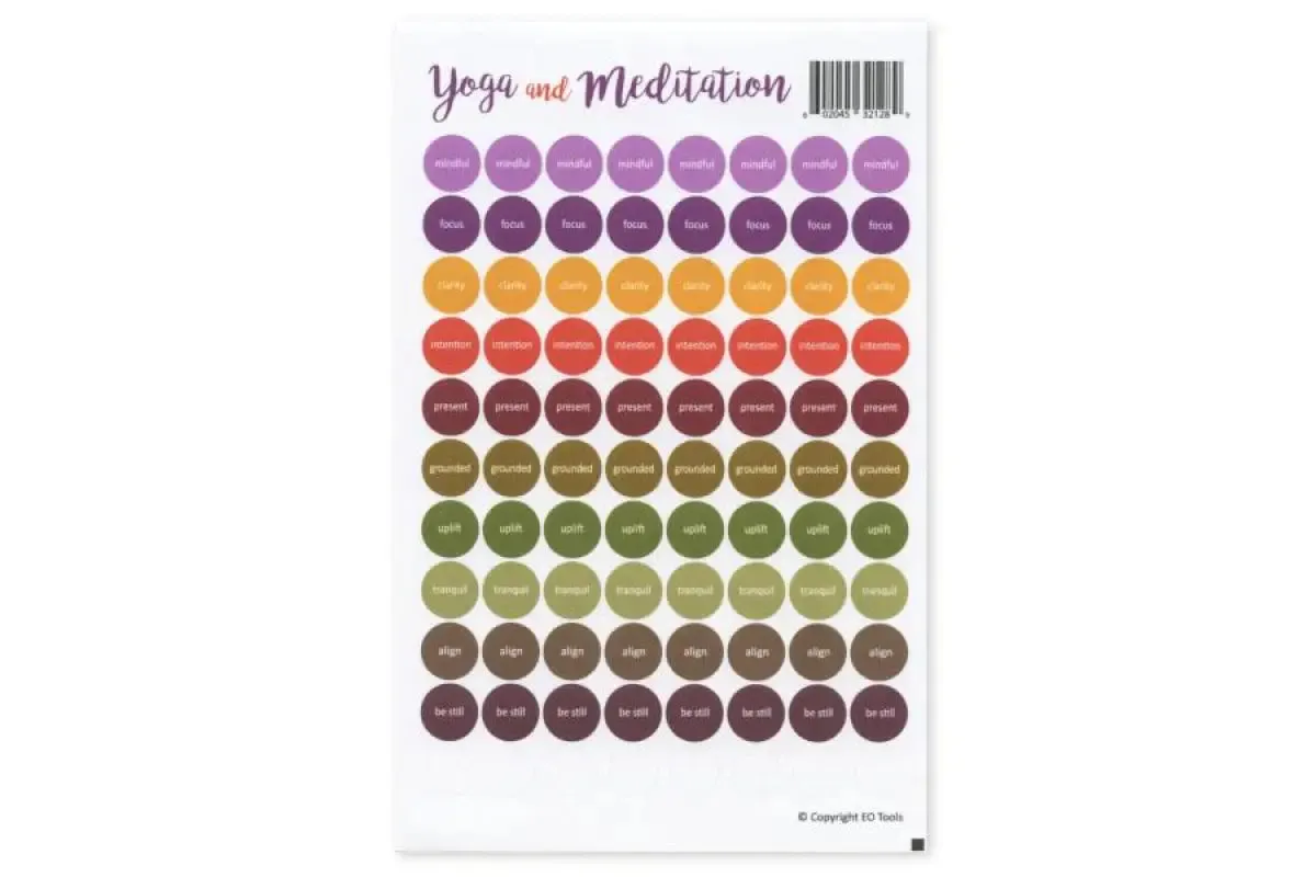 "Yoga and Meditation" Lid Stickers (Sheet of 88)
