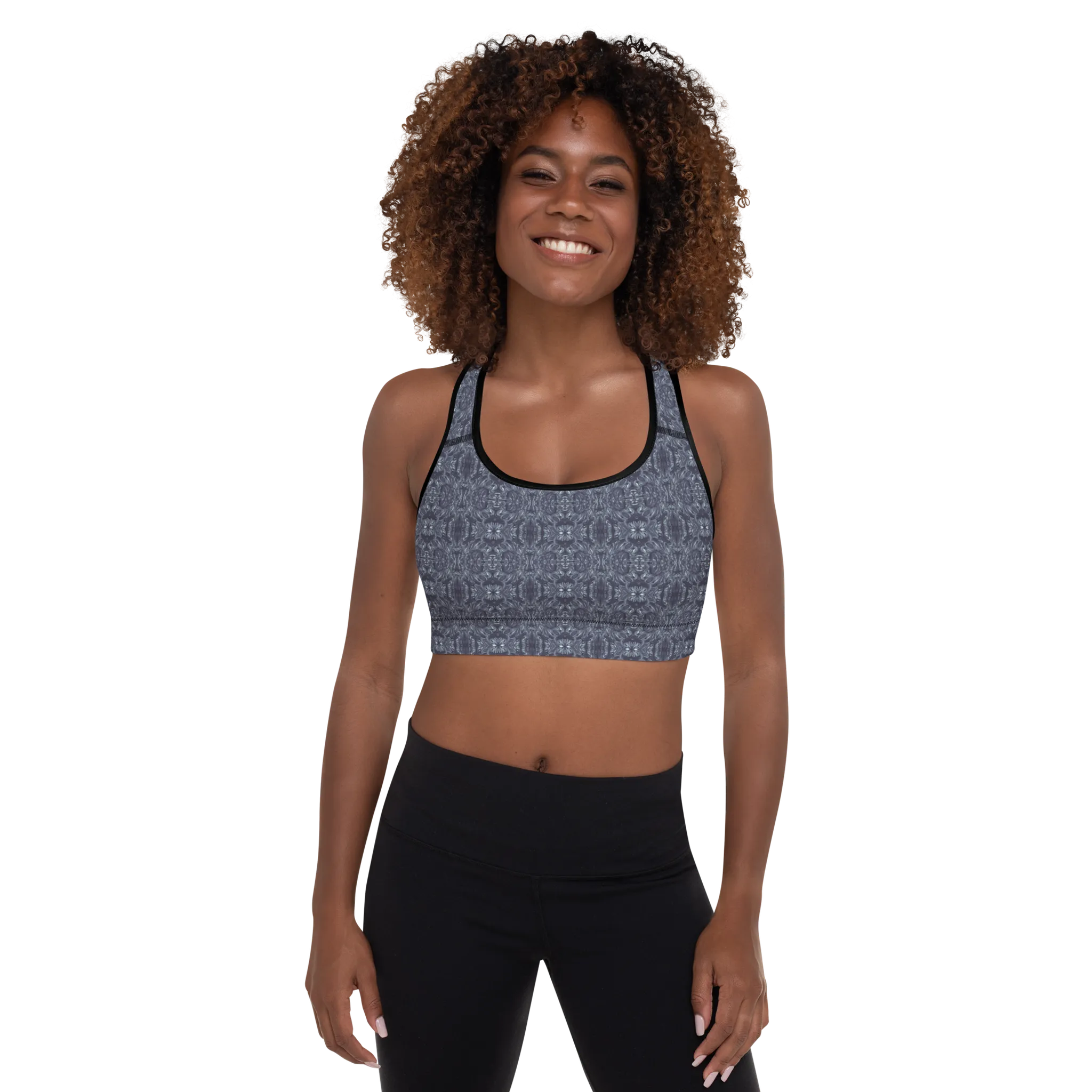 Recursia Bohemian Dream Padded Sports Bra In Blue