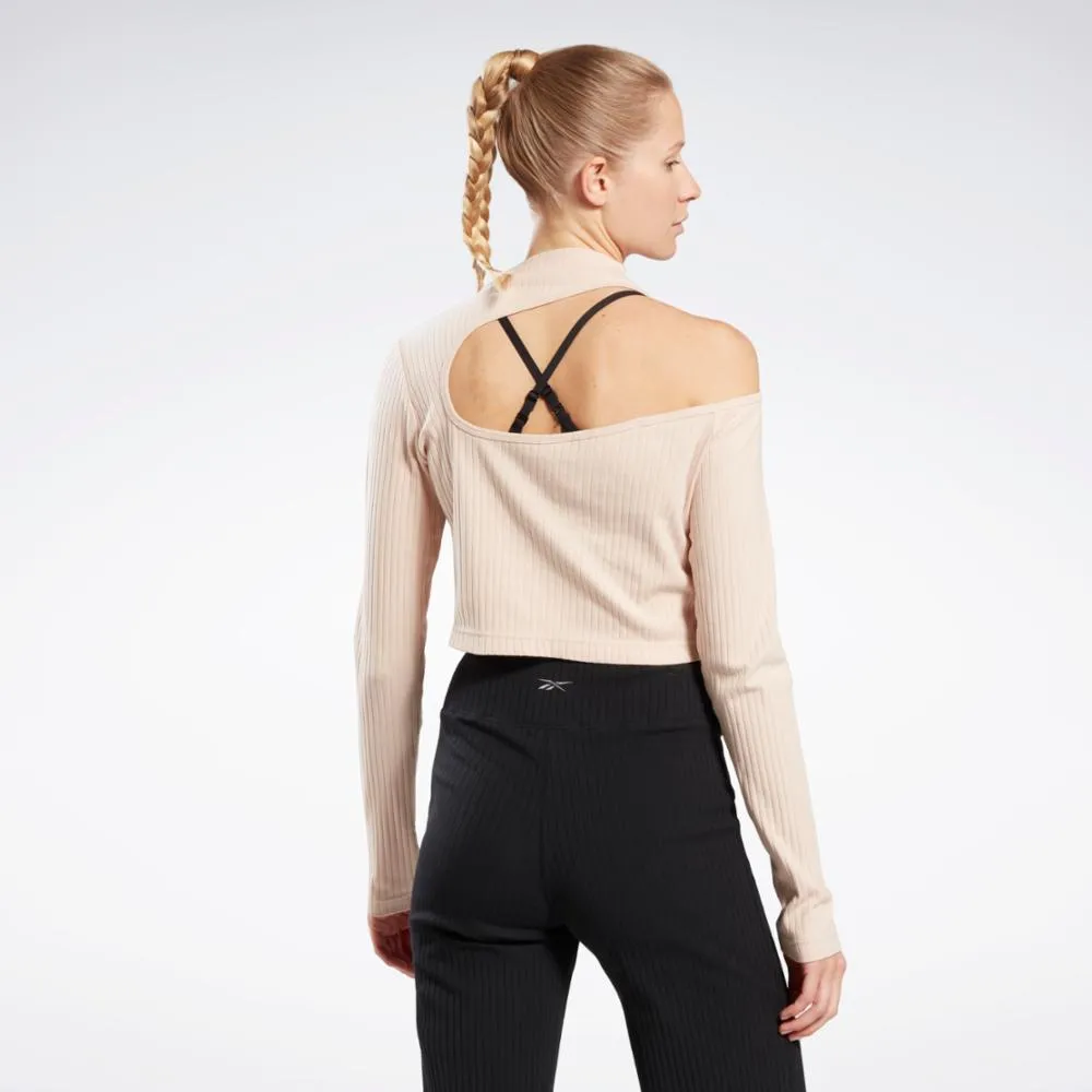 Reebok Apparel Women Yoga Cotton Rib Long-Sleeve Top SOFECR