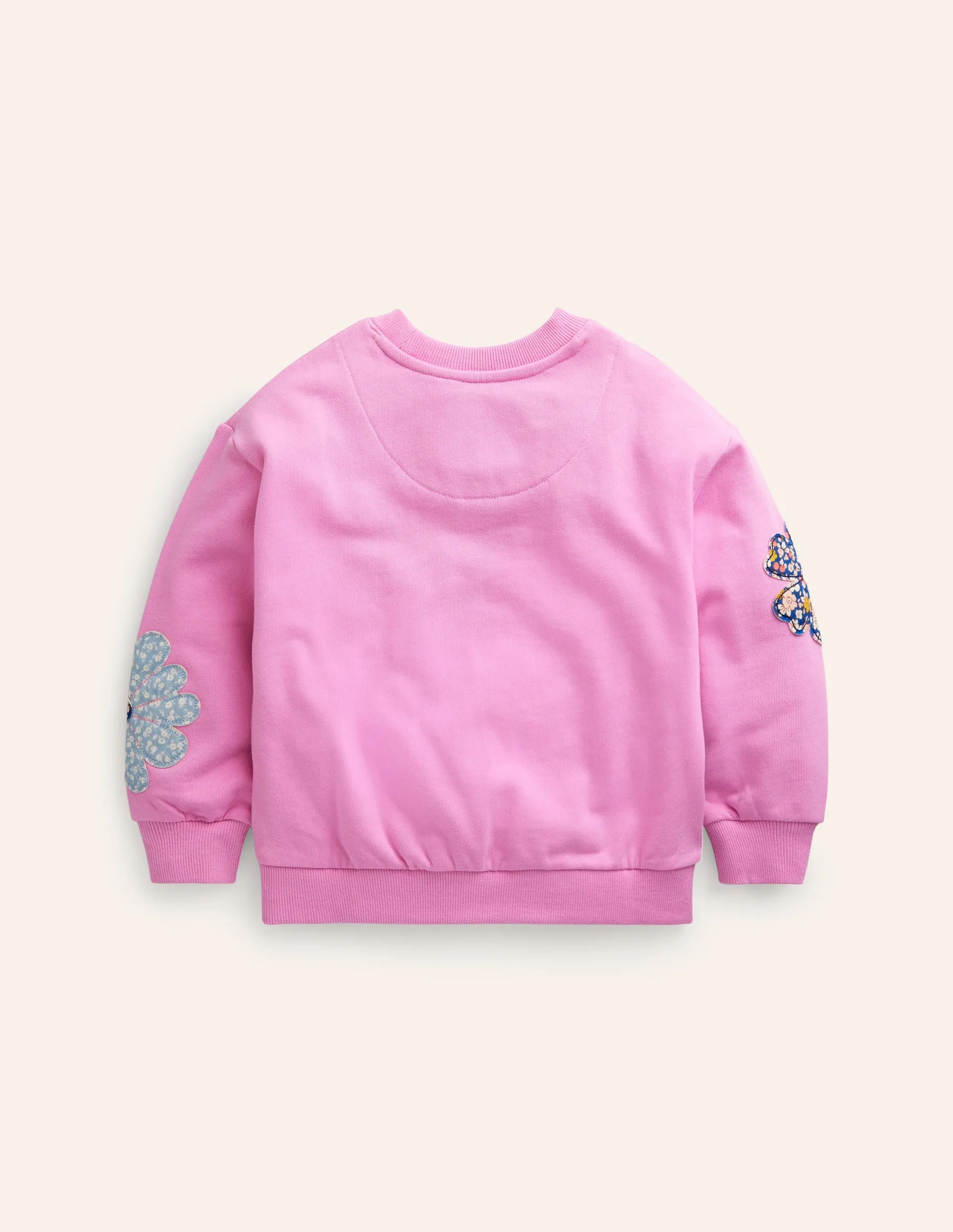 Relaxed Appliqué Sweatshirt-Cosmos Pink Flower