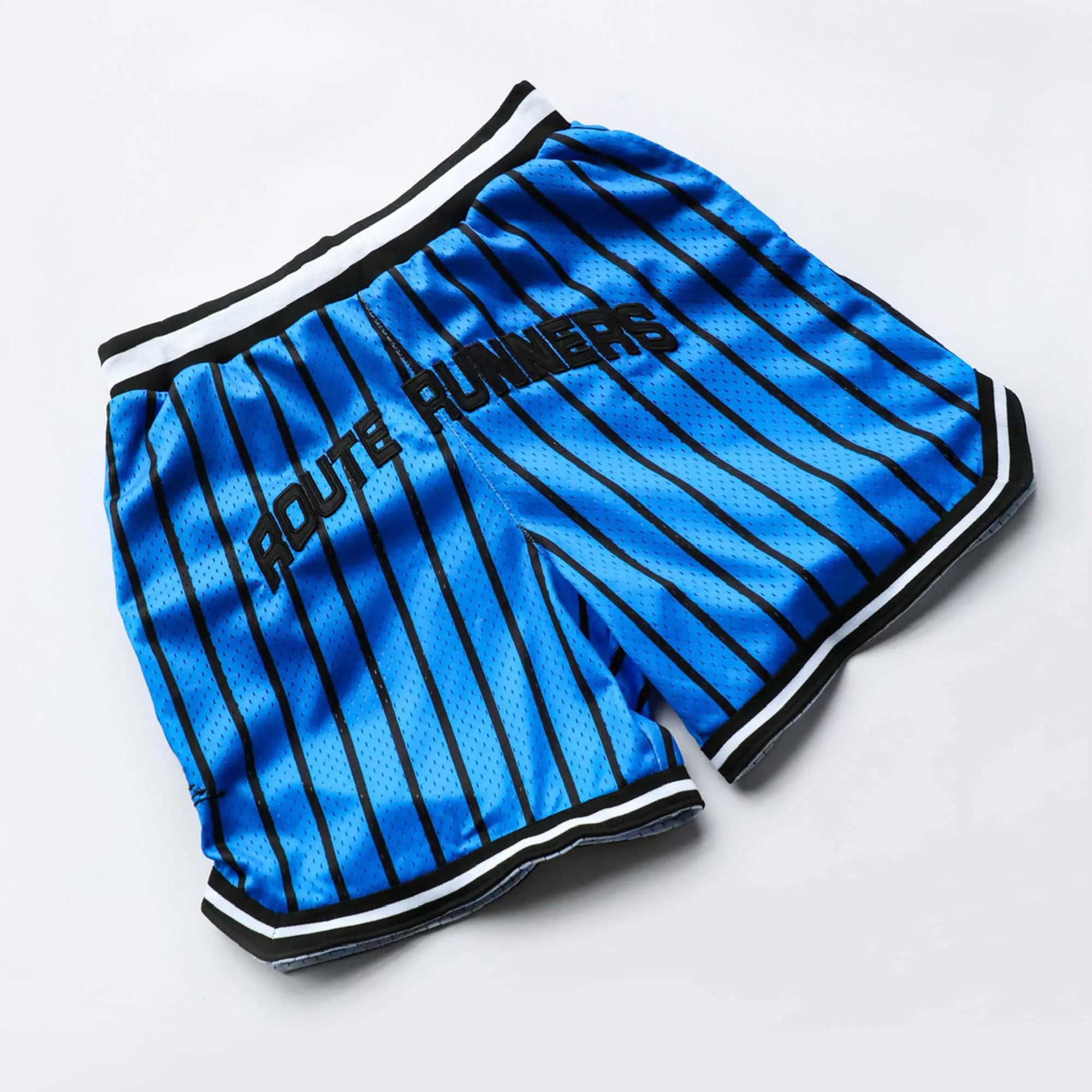 Route Runners Striped Shorts - (Blue and Black)