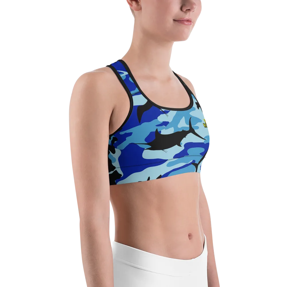 ROYAL. |  Urban Resort | FUTURE TRIBE Eye of Ra Fashion Sports Bra CAMO NEON 2 BLUE ATLANTIS