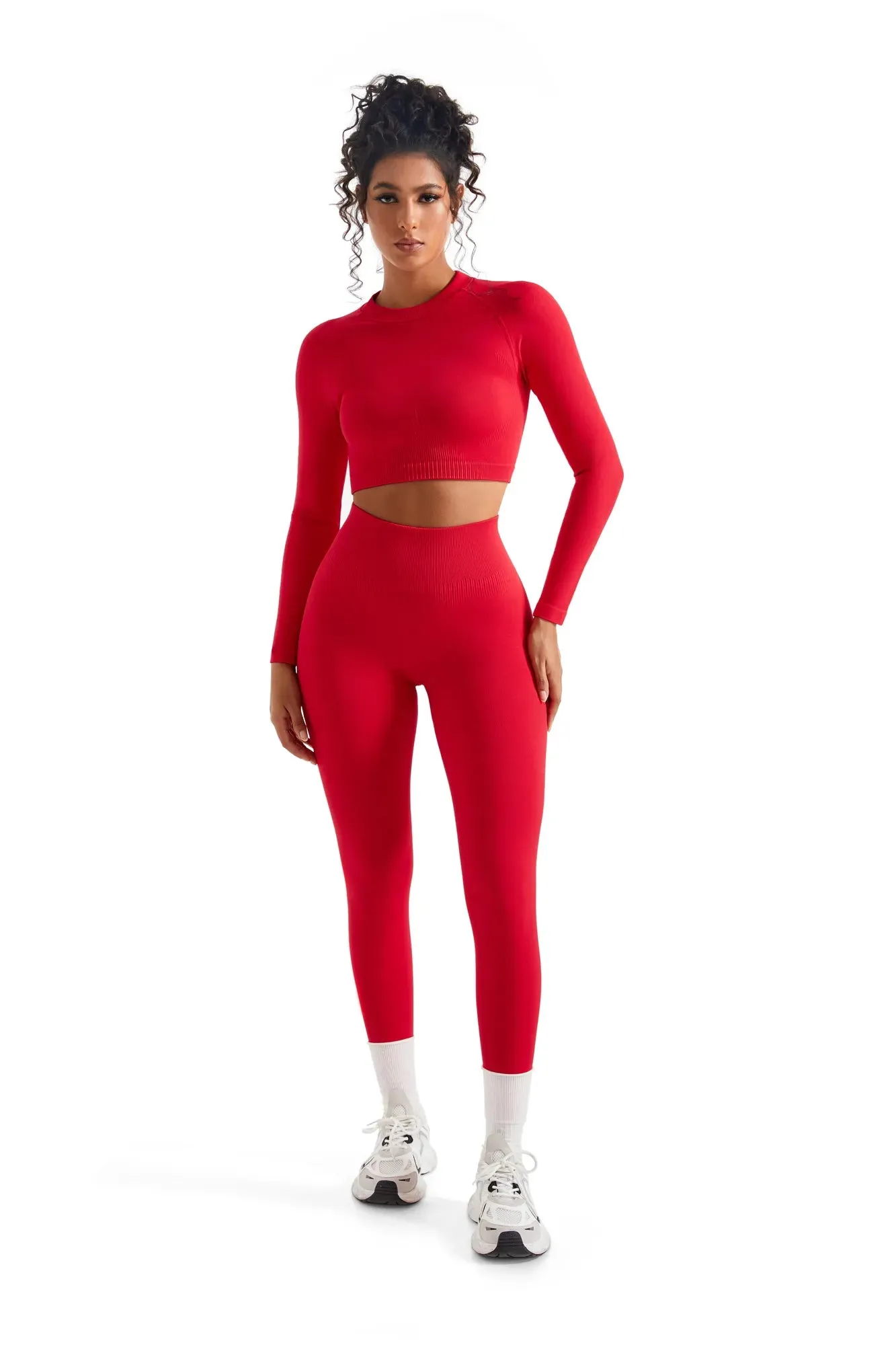 Seamless Crop Top Workout Set