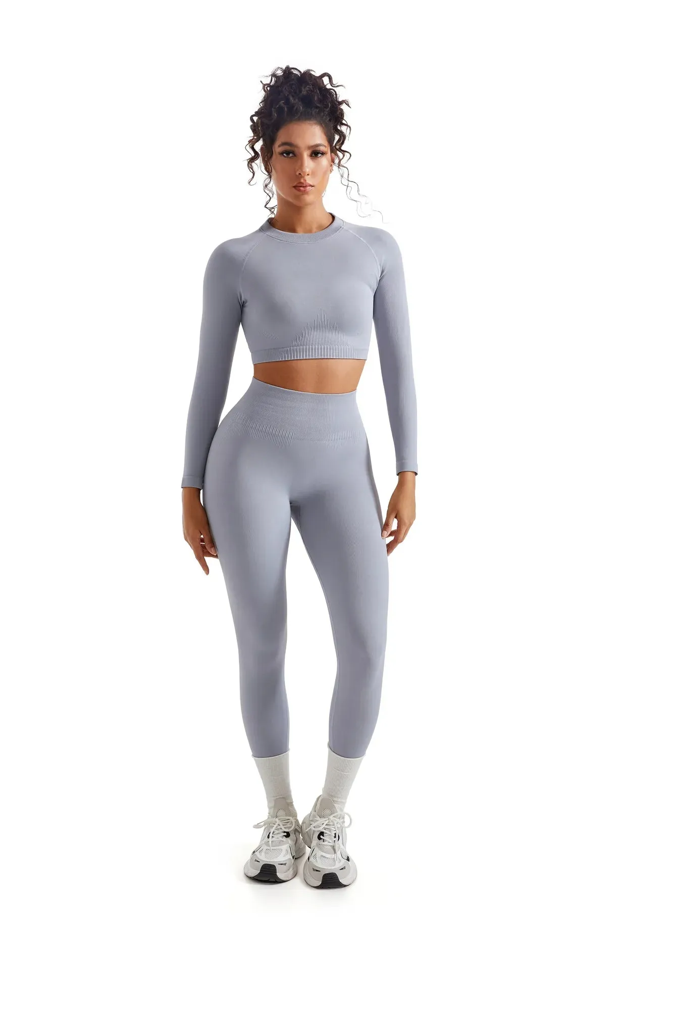 Seamless Crop Top Workout Set