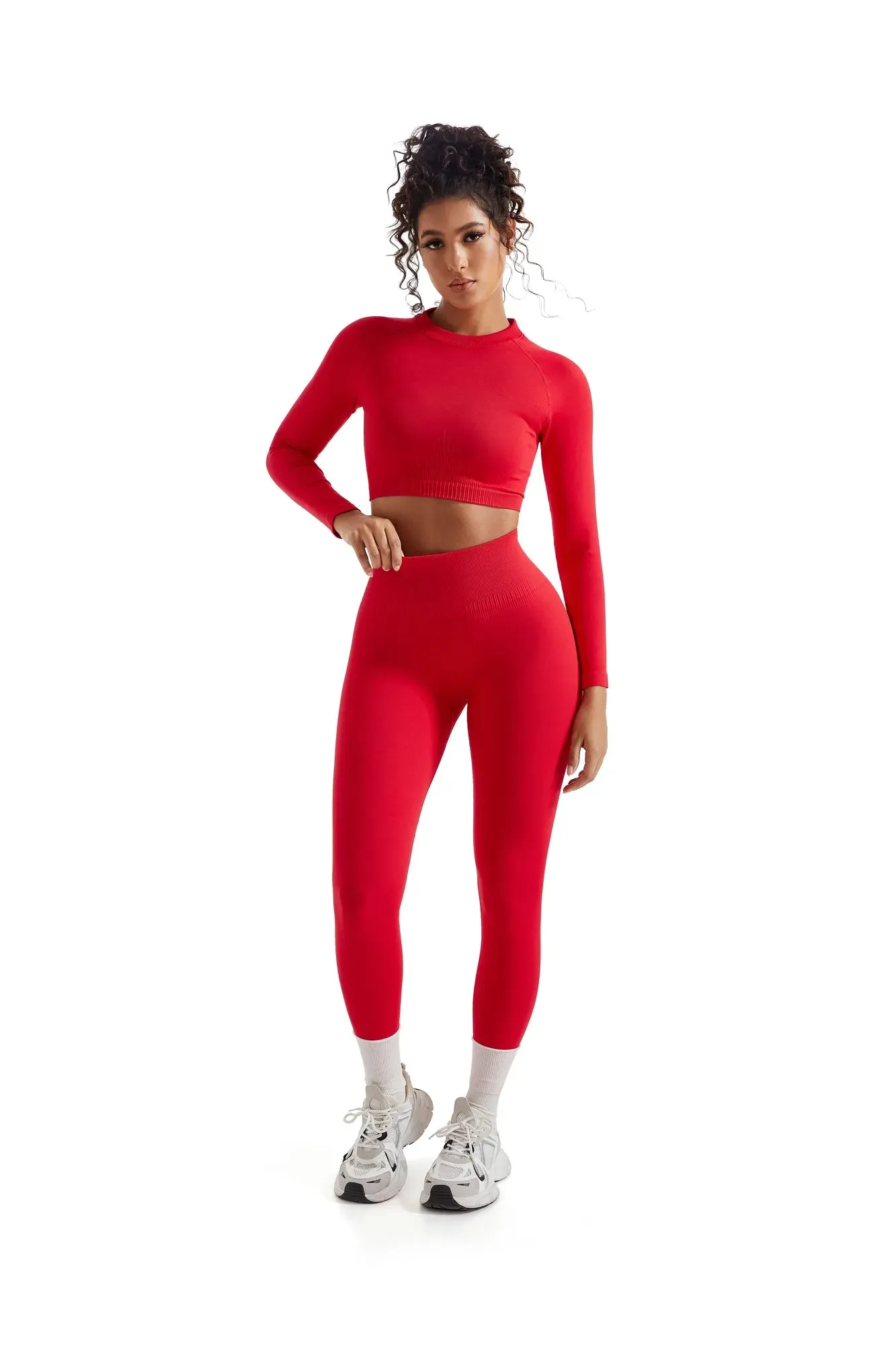 Seamless Crop Top Workout Set