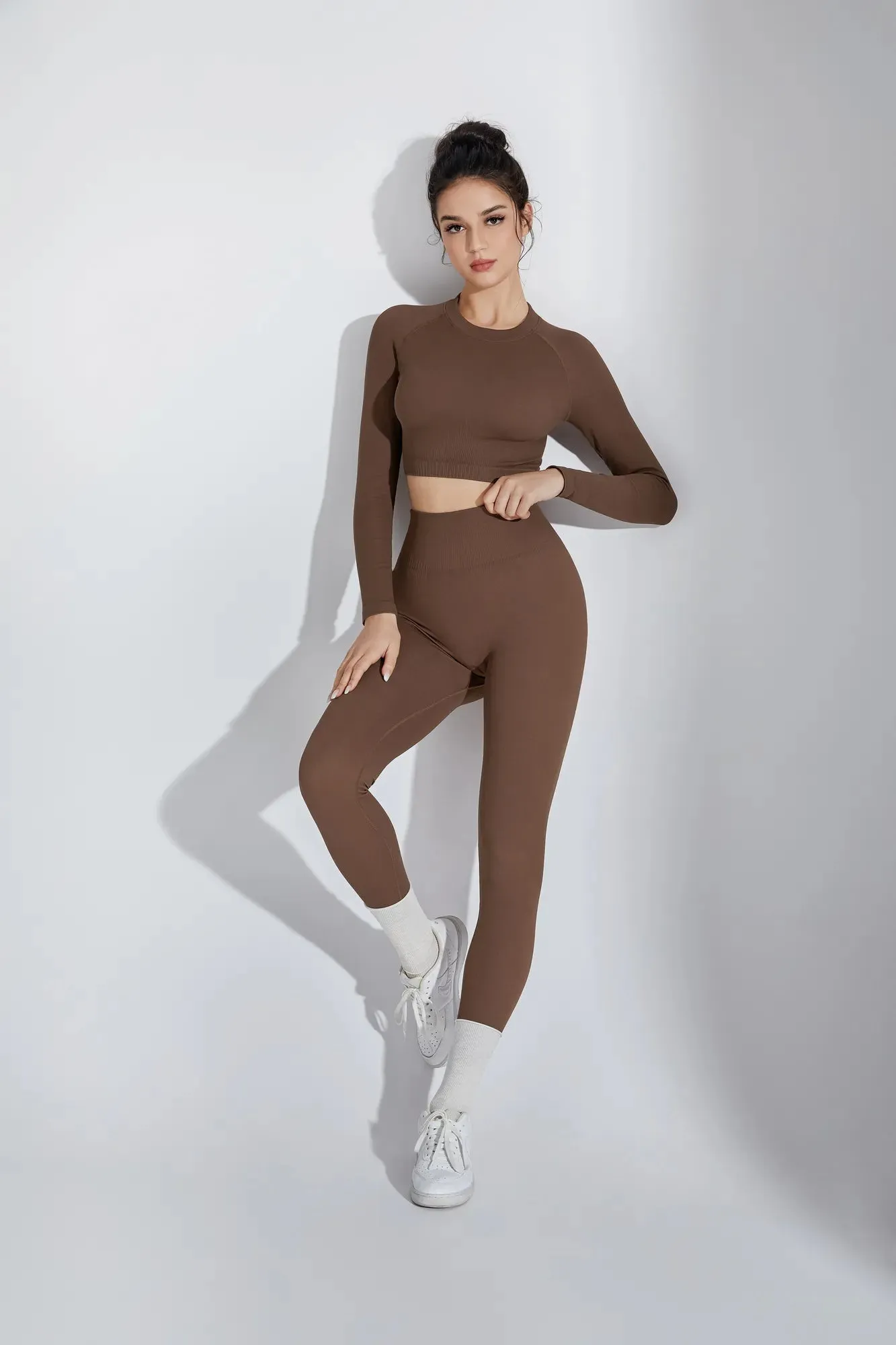 Seamless Crop Top Workout Set