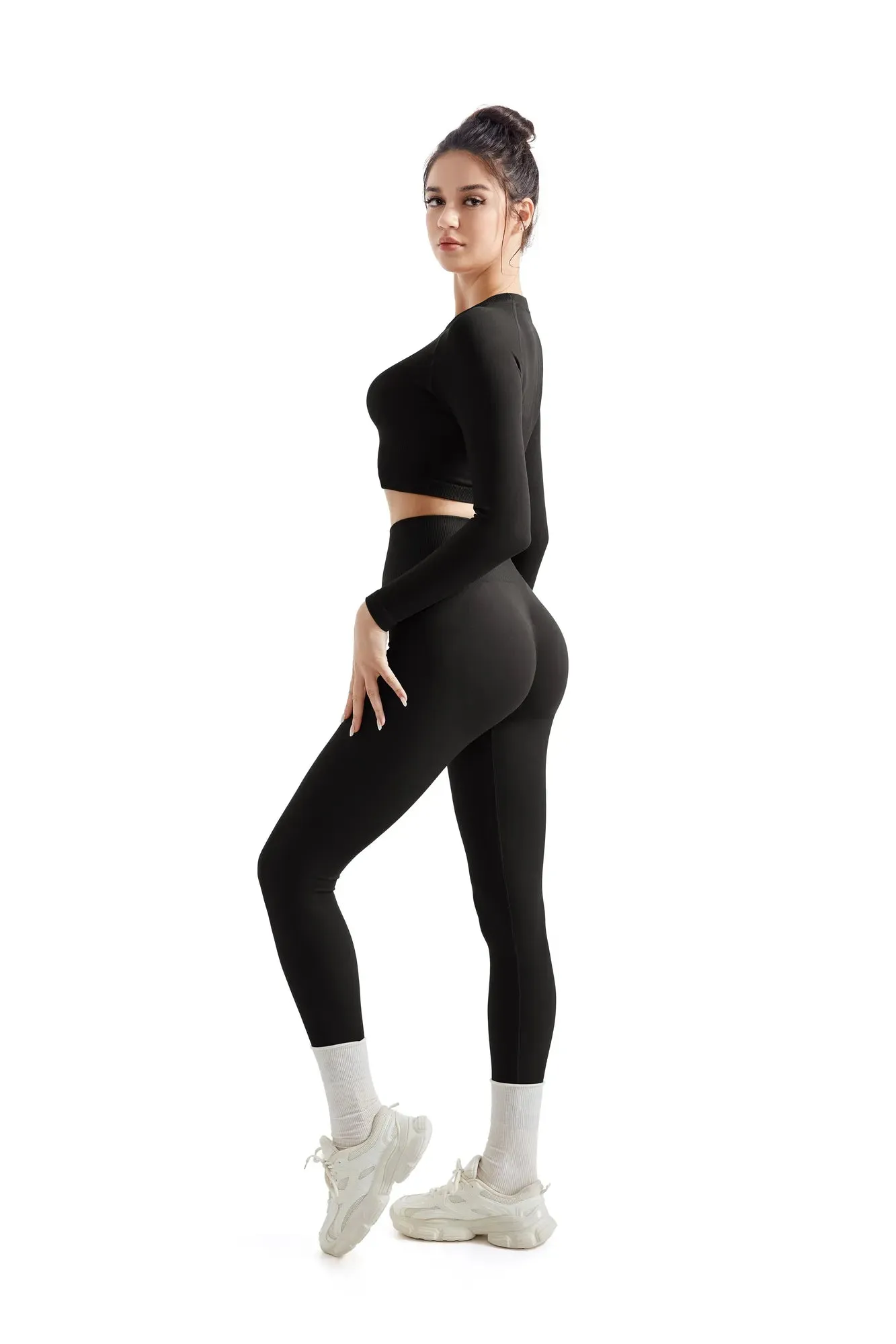 Seamless Crop Top Workout Set