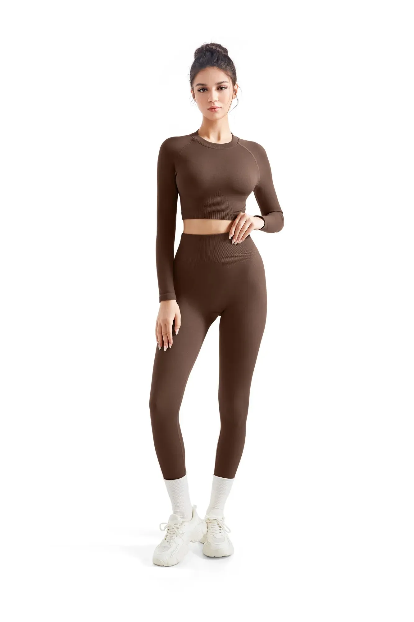 Seamless Crop Top Workout Set