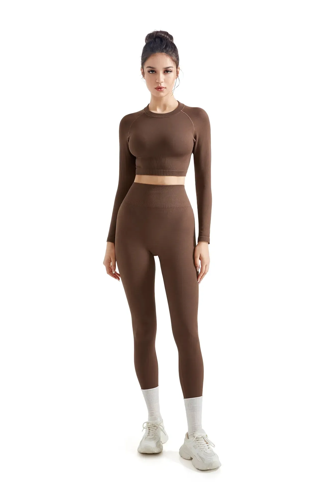 Seamless Crop Top Workout Set