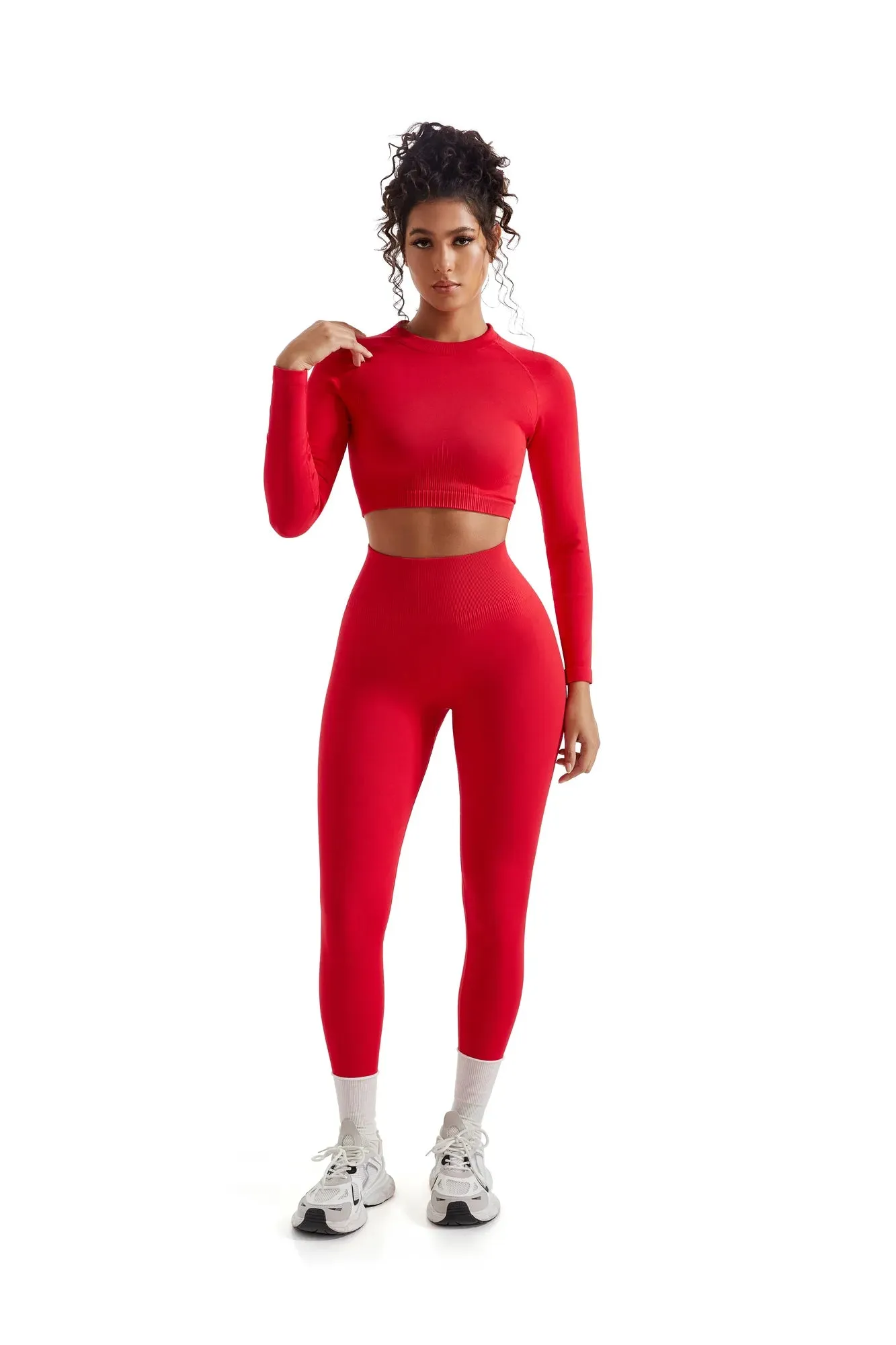 Seamless Crop Top Workout Set