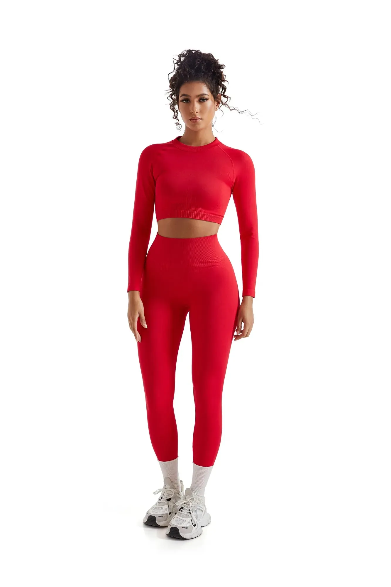 Seamless Crop Top Workout Set