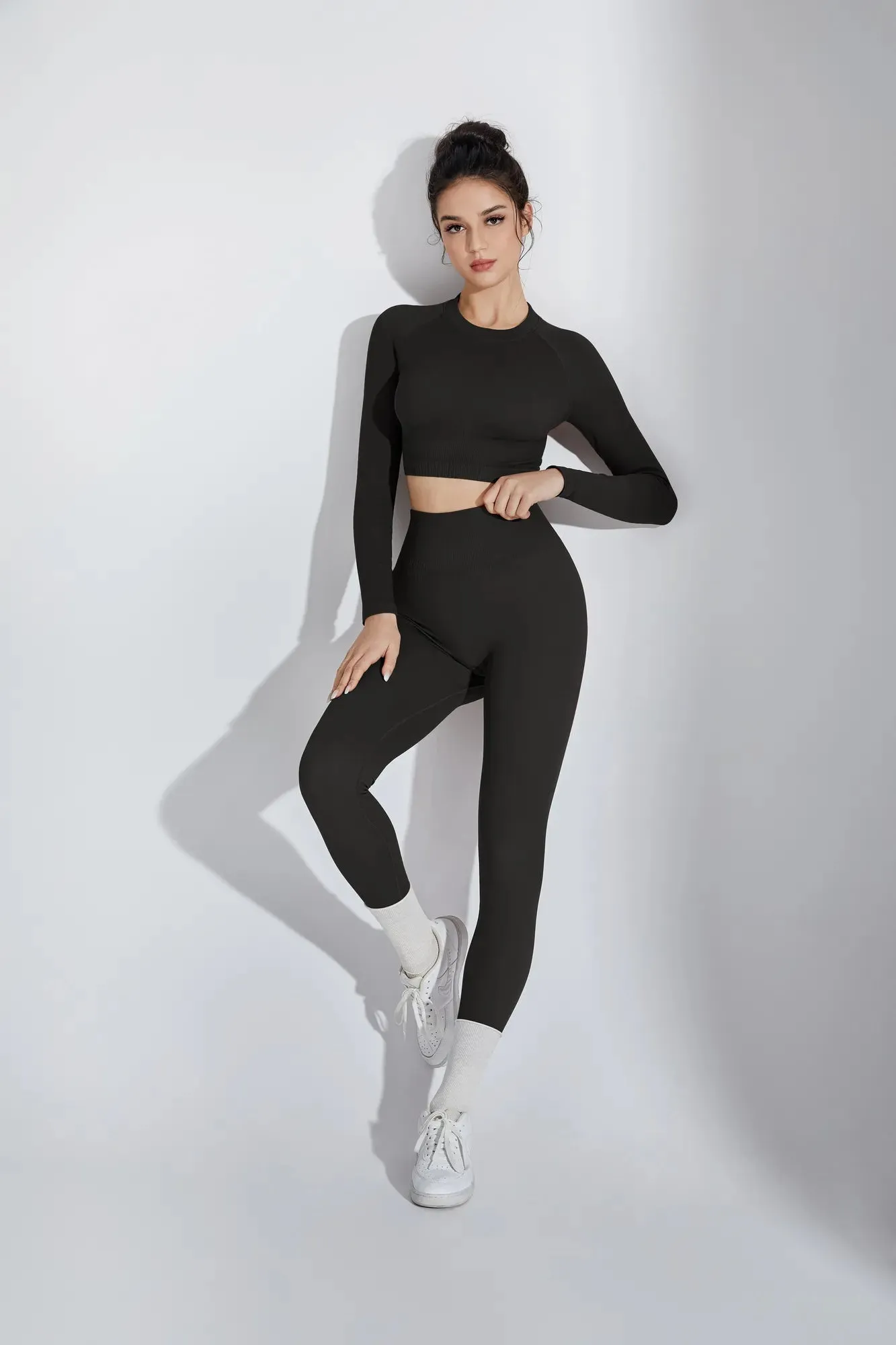 Seamless Crop Top Workout Set