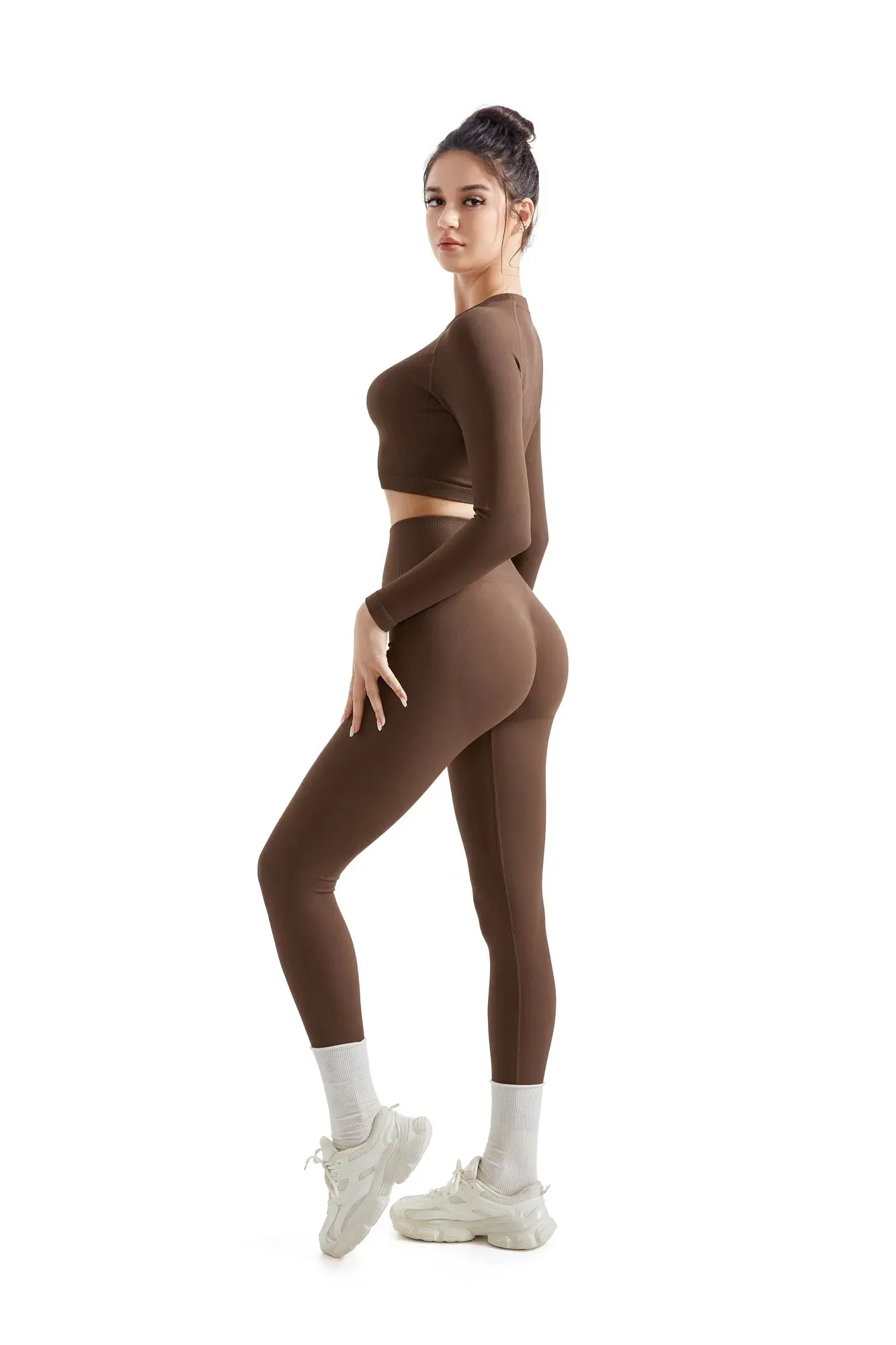 Seamless Crop Top Workout Set