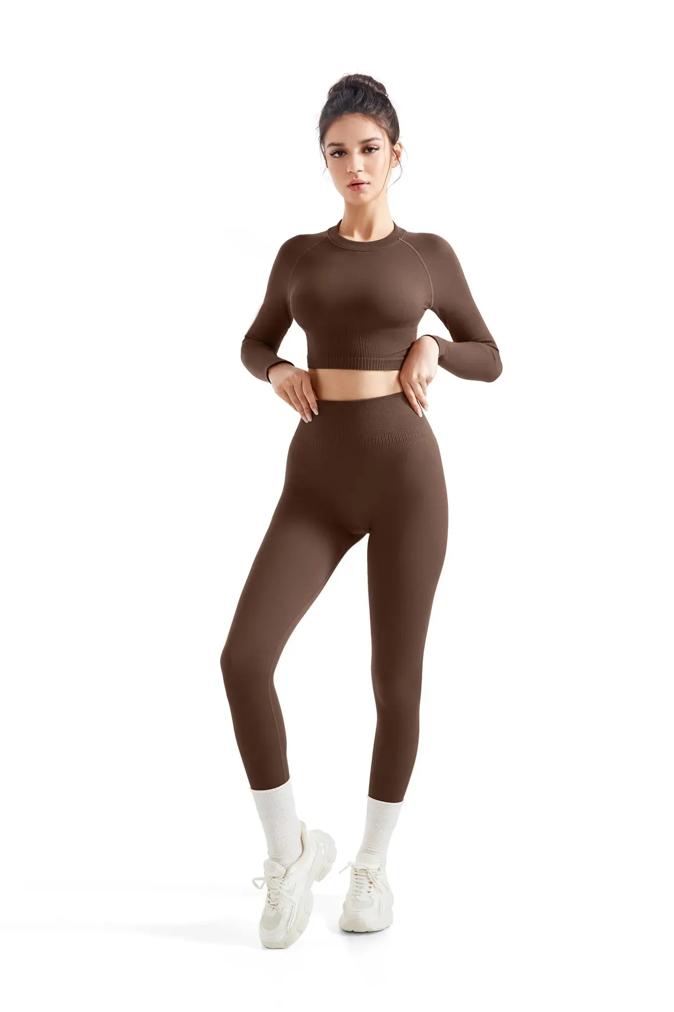Seamless Crop Top Workout Set