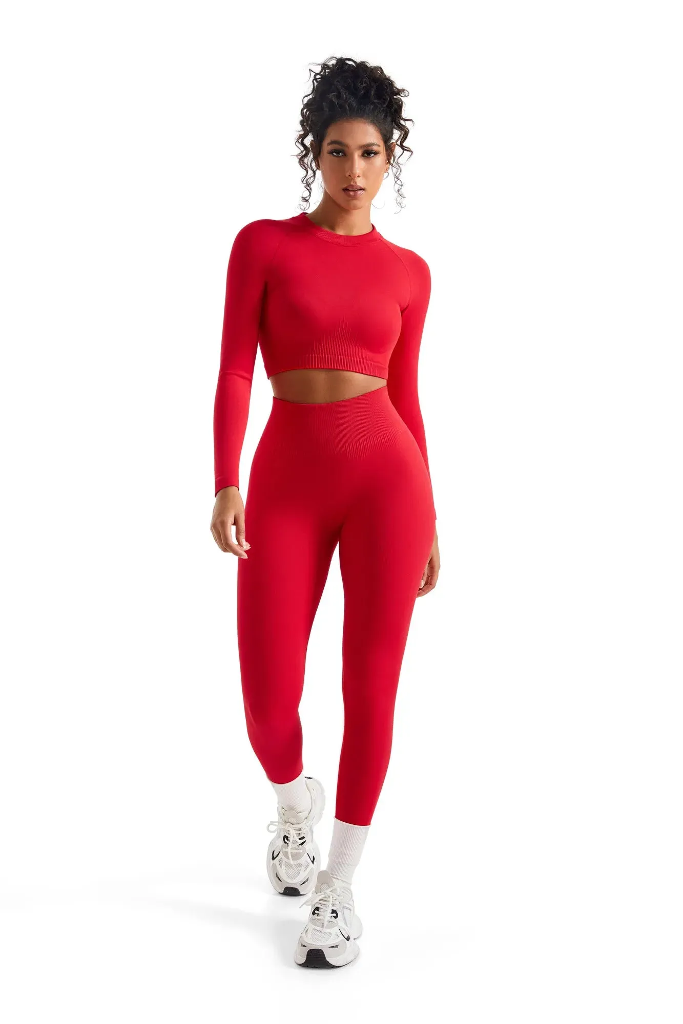 Seamless Crop Top Workout Set