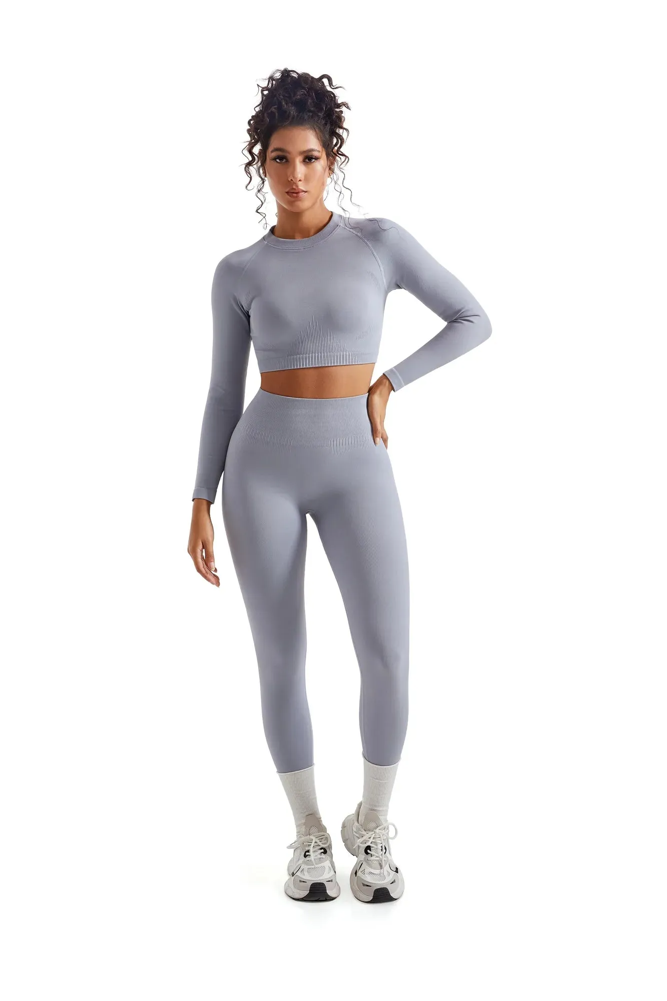 Seamless Crop Top Workout Set