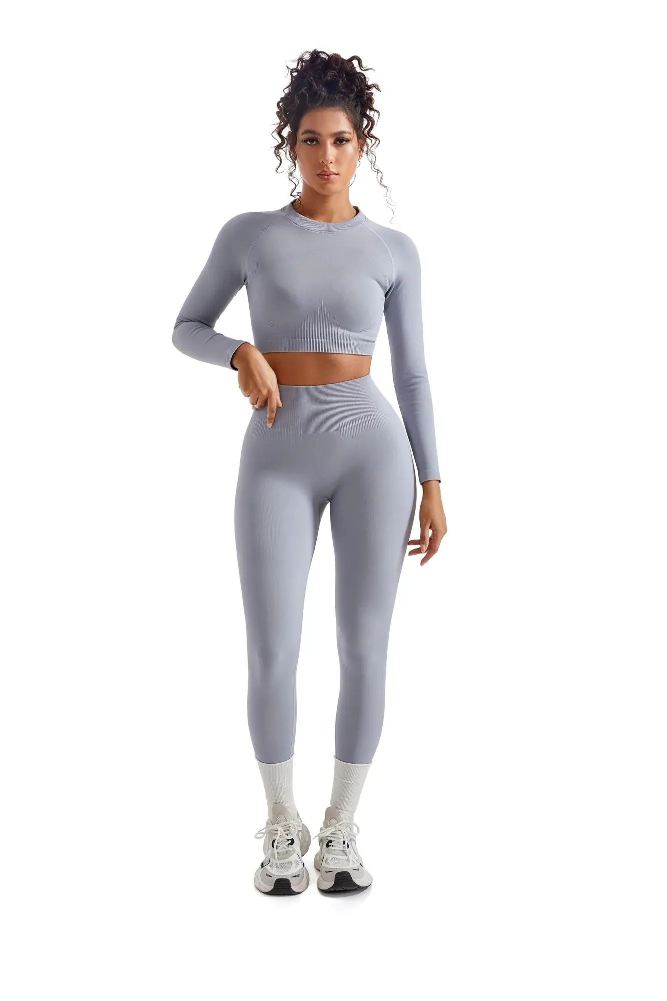 Seamless Crop Top Workout Set