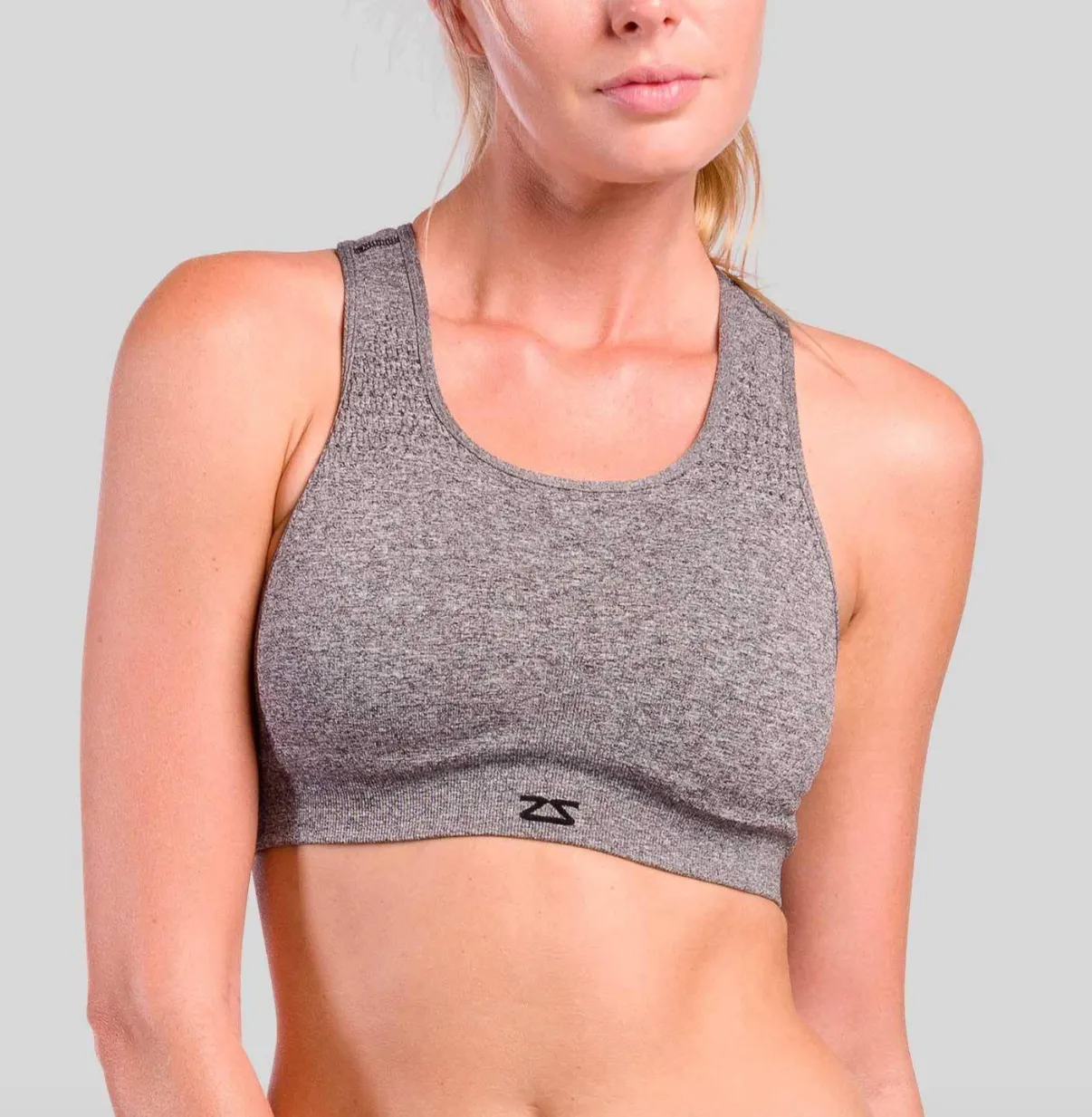 Seamless Sports Bra in Heather Grey