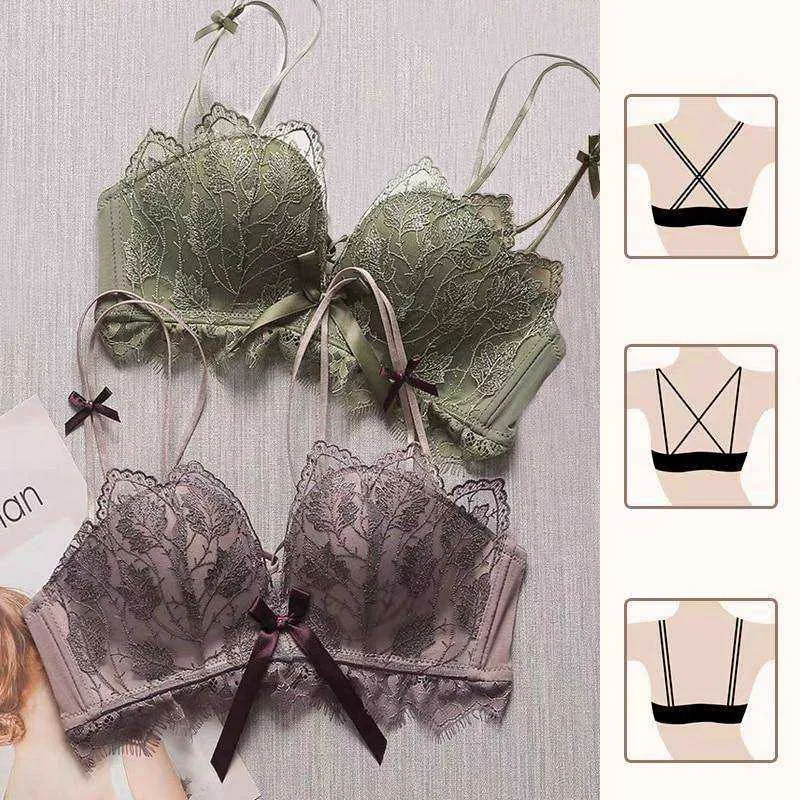 Sexy Lace Bralette Push Up Bras Wireless Soft Black Butterfly Bra