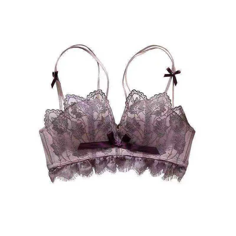 Sexy Lace Bralette Push Up Bras Wireless Soft Black Butterfly Bra