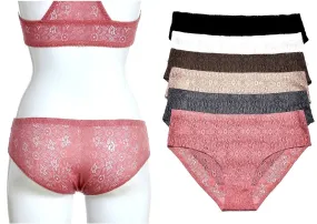 Sheer Floral & Lace Full Coverage Panties
