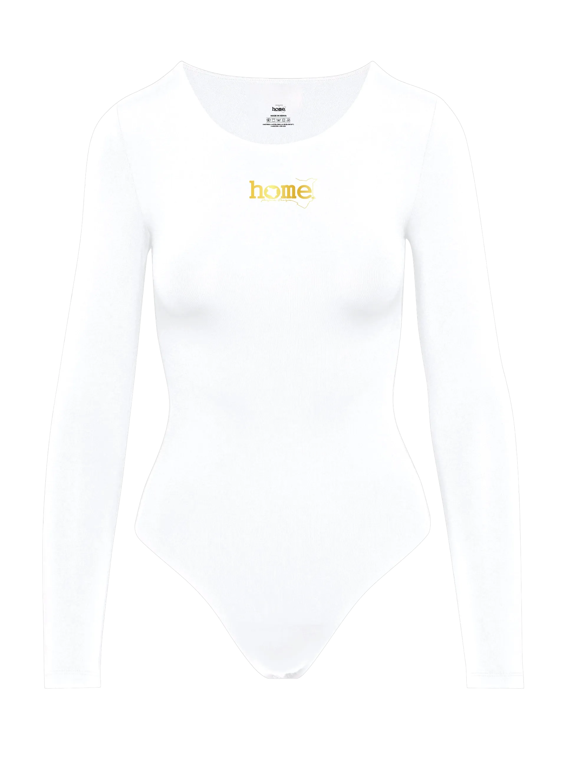 Simple Life Scoop Neck Bodysuit (Long Sleeved) - White