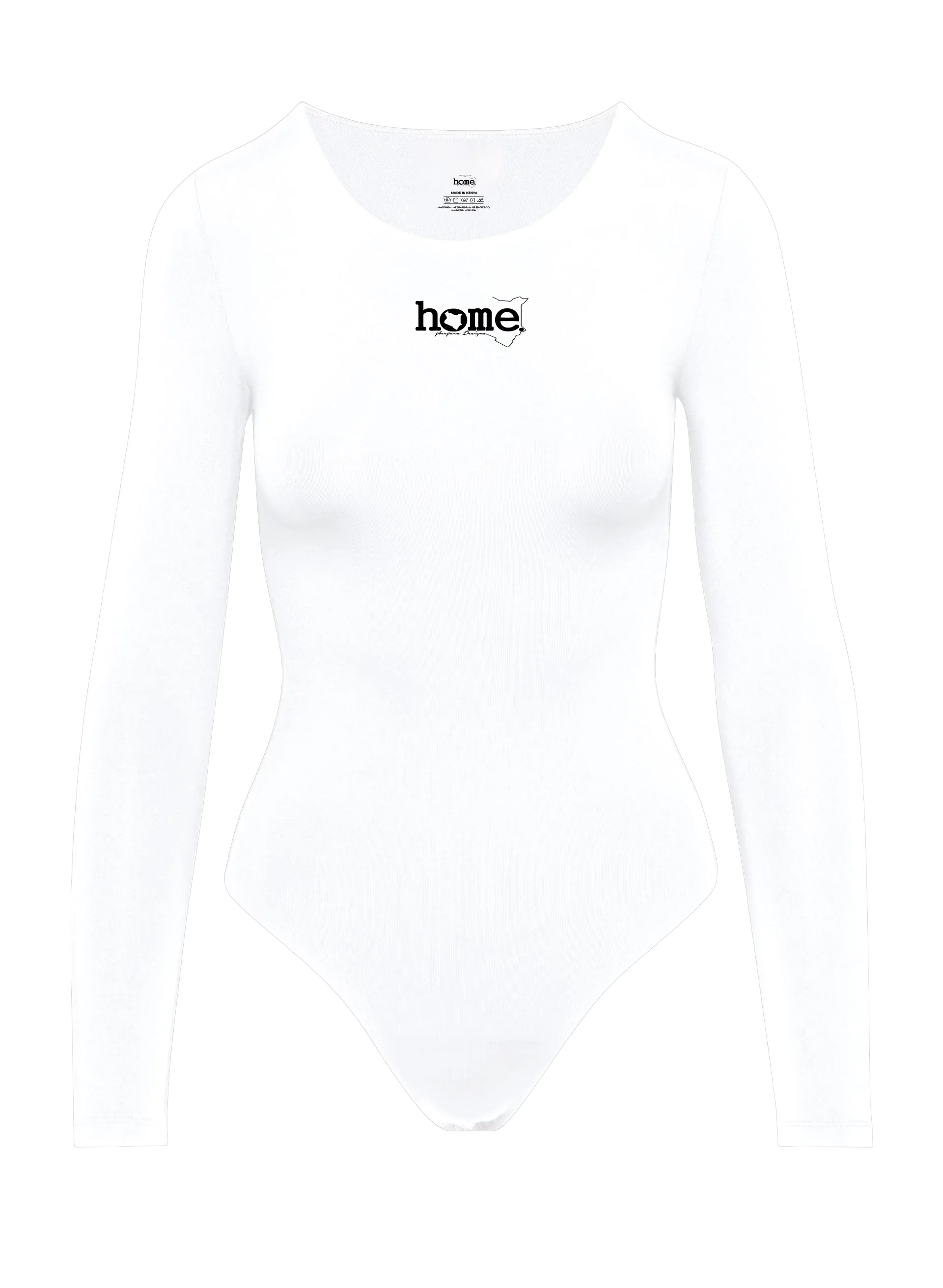 Simple Life Scoop Neck Bodysuit (Long Sleeved) - White
