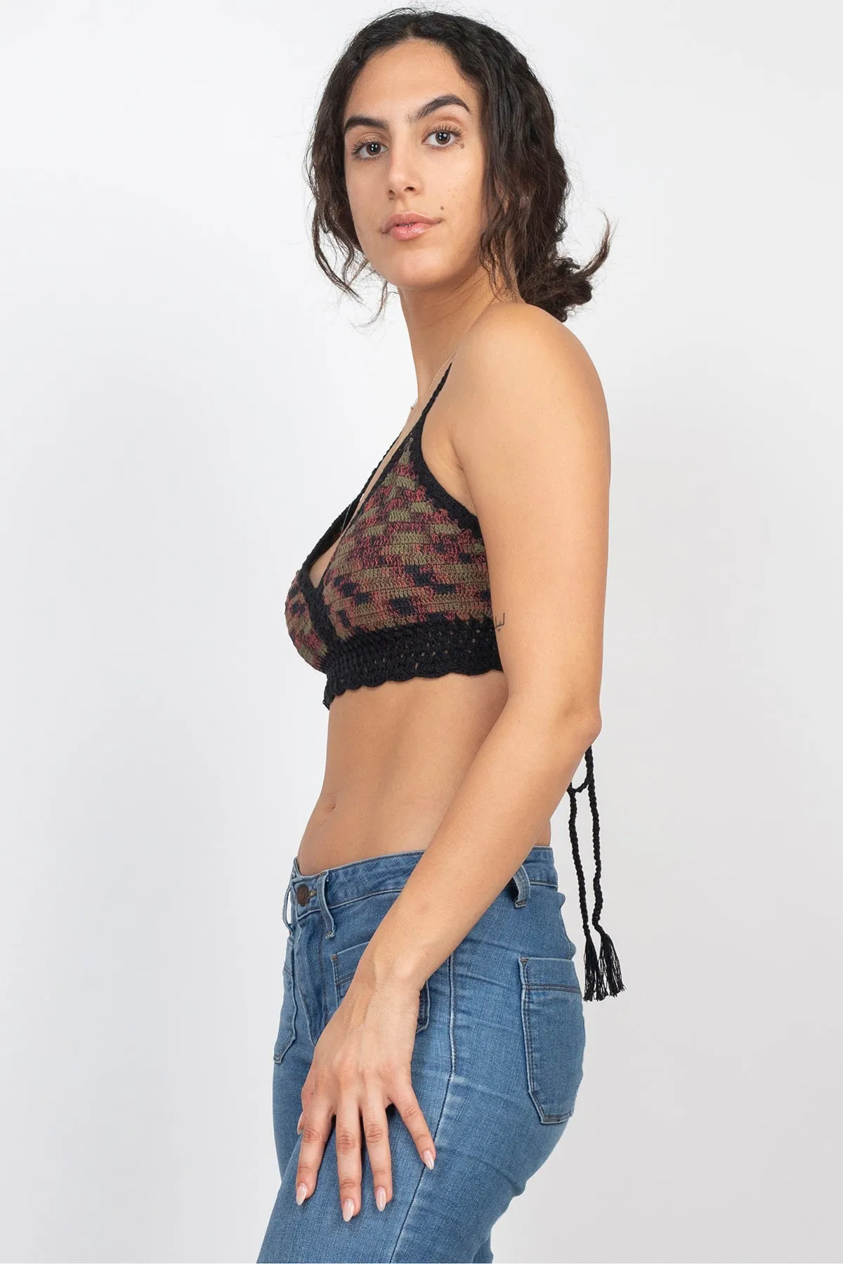 Solid Space Tie-dy Crochet Top