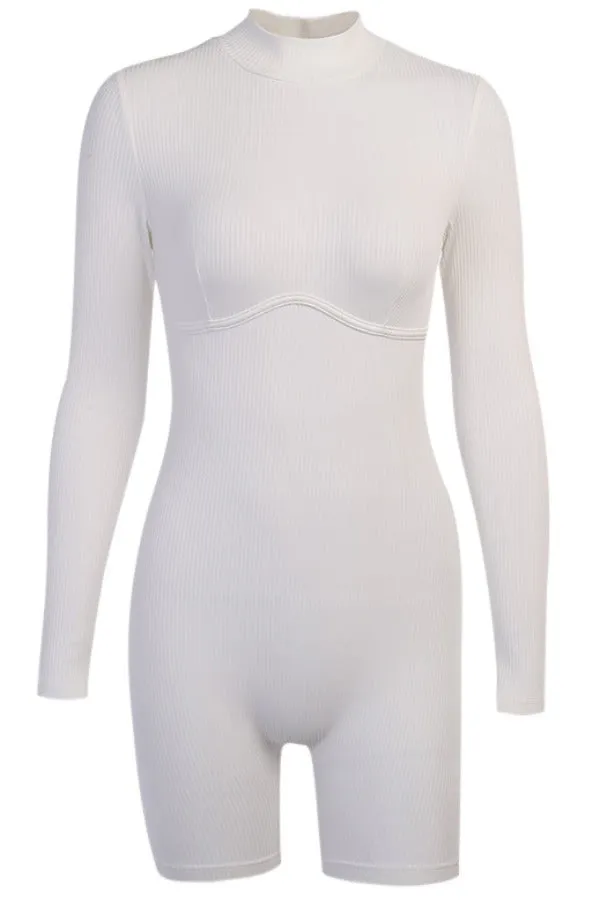 Sportswear Skinny White One-piece Romper