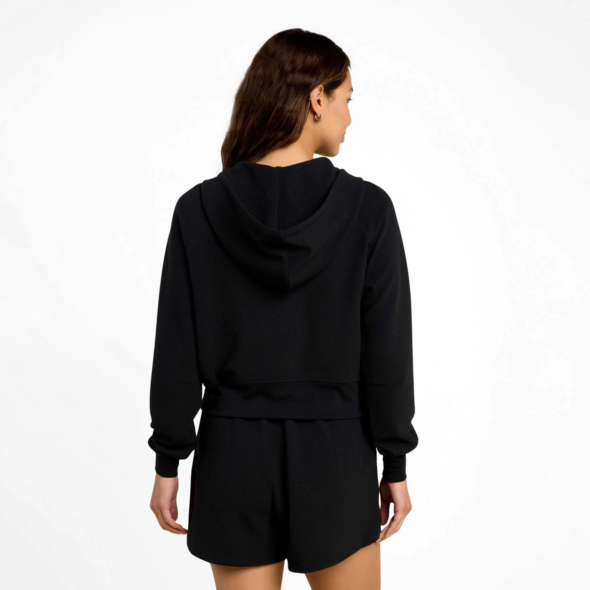 Sporty Waffle Zip Up | Black