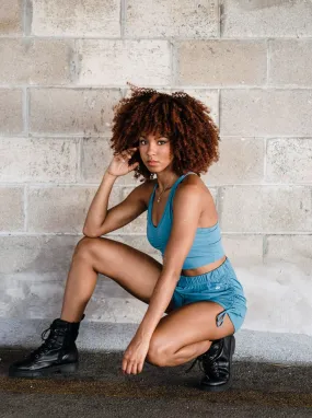 Teal String Shorts