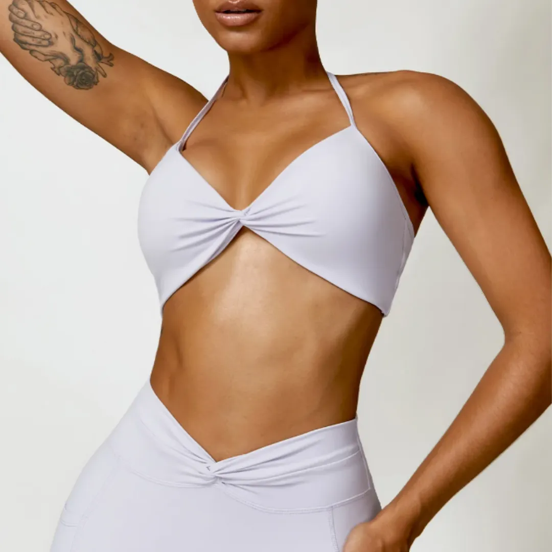 THE HEIDI HALTER NECK SPORTS BRA