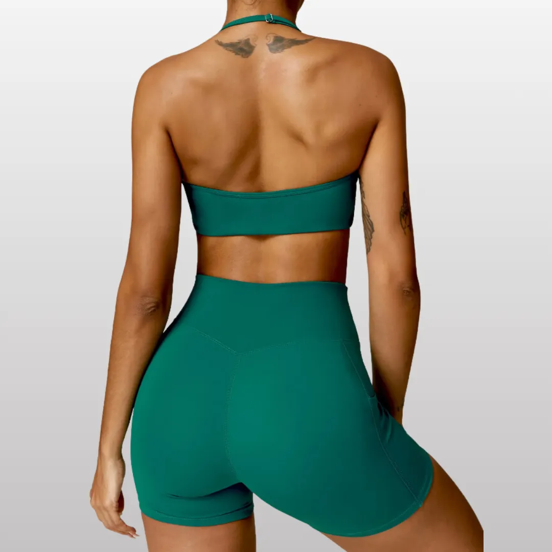 THE HEIDI HALTER NECK SPORTS BRA