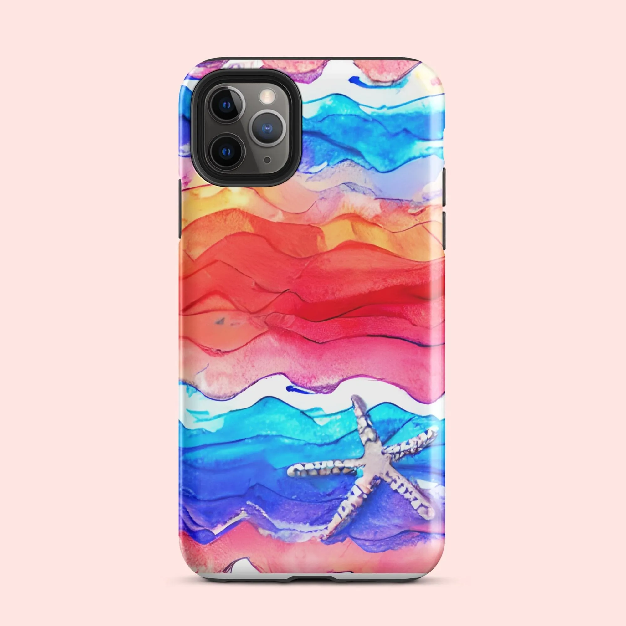 Watercolor Waves Starfish Tough Case for iPhone®