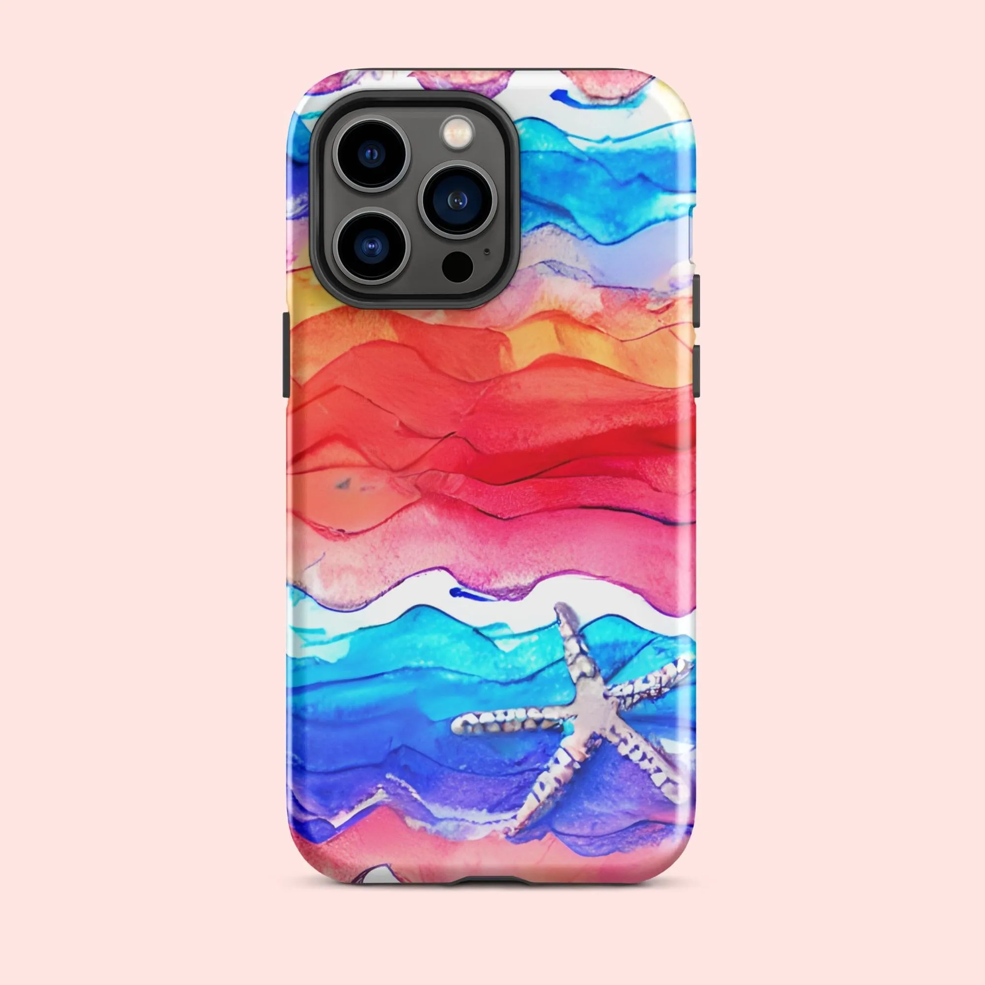 Watercolor Waves Starfish Tough Case for iPhone®