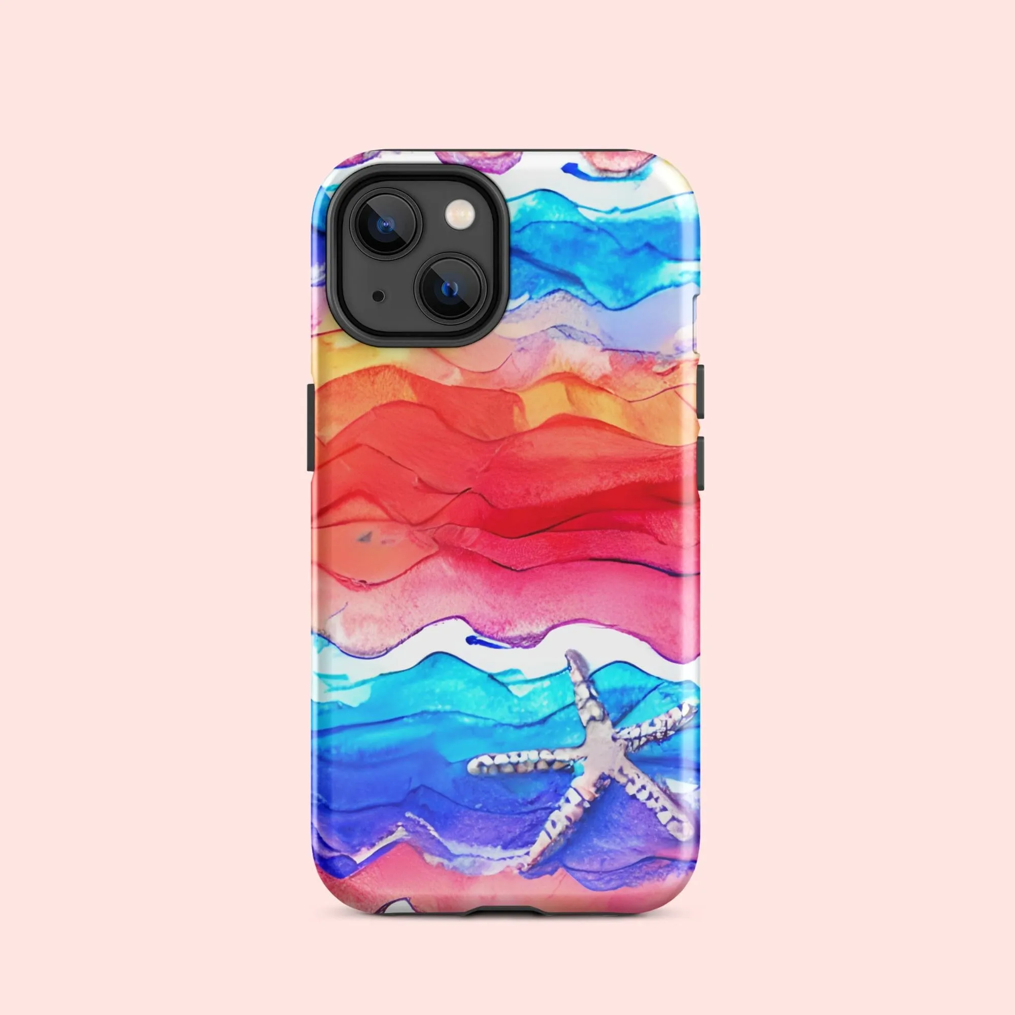 Watercolor Waves Starfish Tough Case for iPhone®
