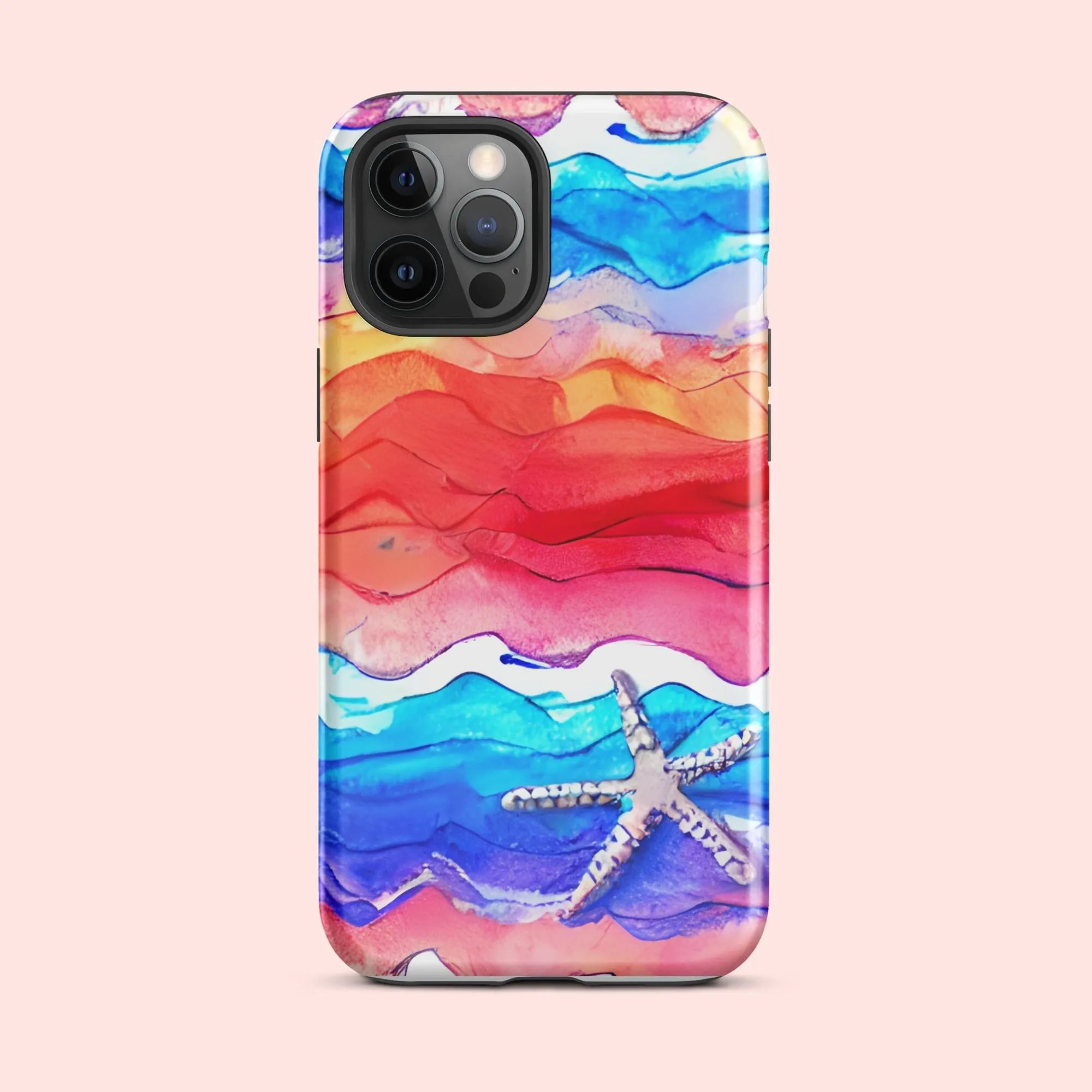 Watercolor Waves Starfish Tough Case for iPhone®