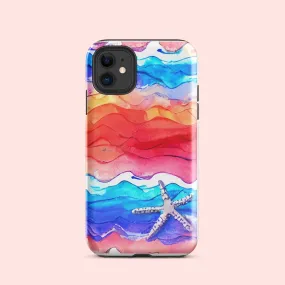 Watercolor Waves Starfish Tough Case for iPhone®