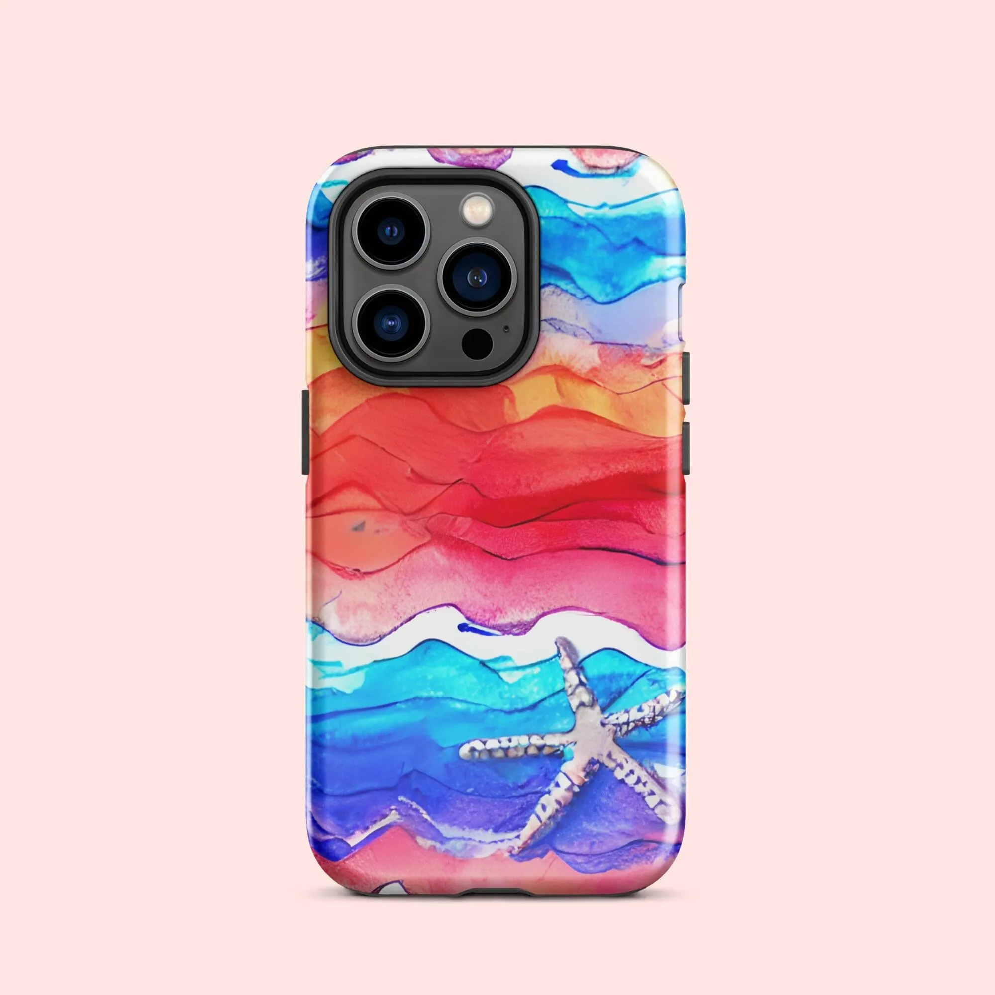 Watercolor Waves Starfish Tough Case for iPhone®