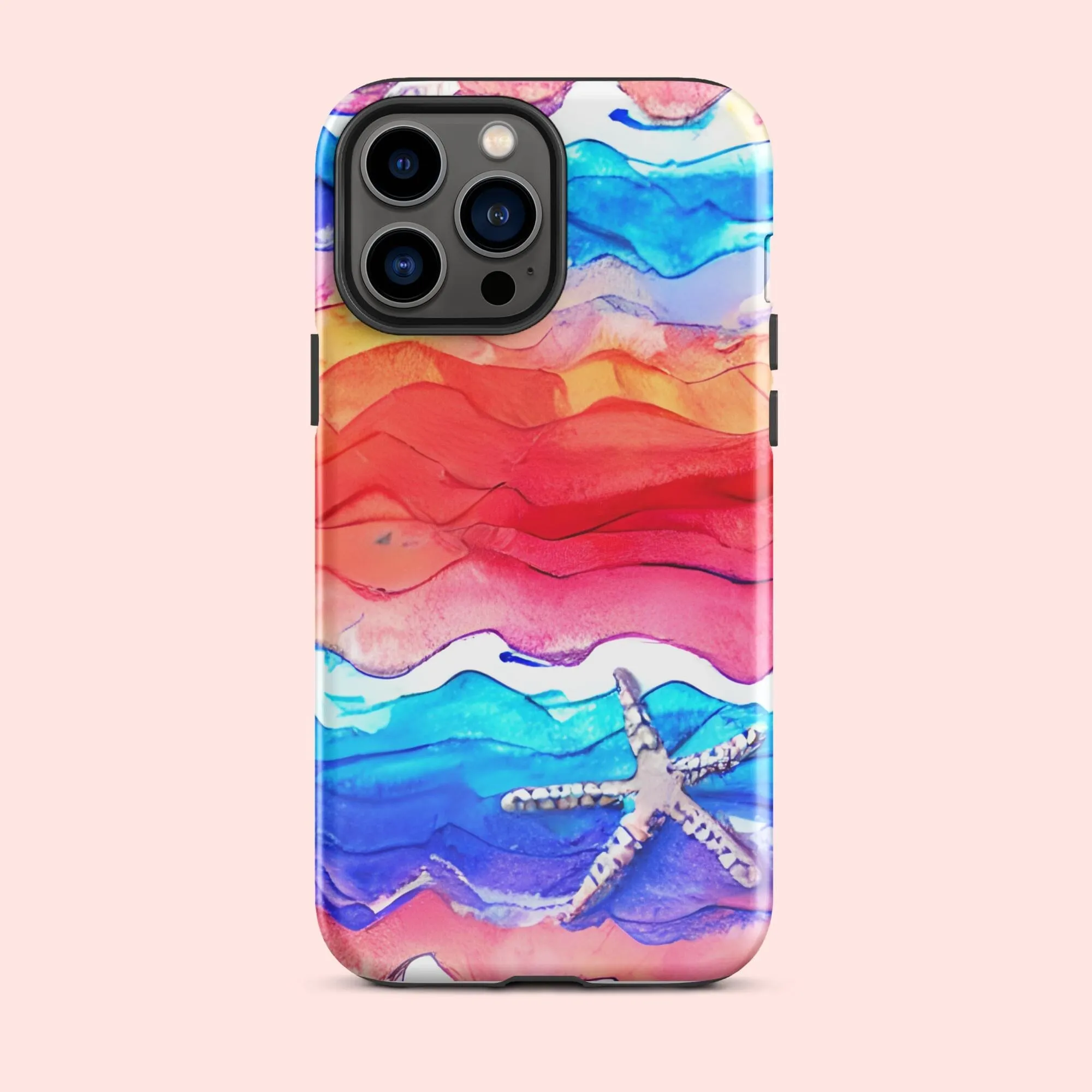 Watercolor Waves Starfish Tough Case for iPhone®