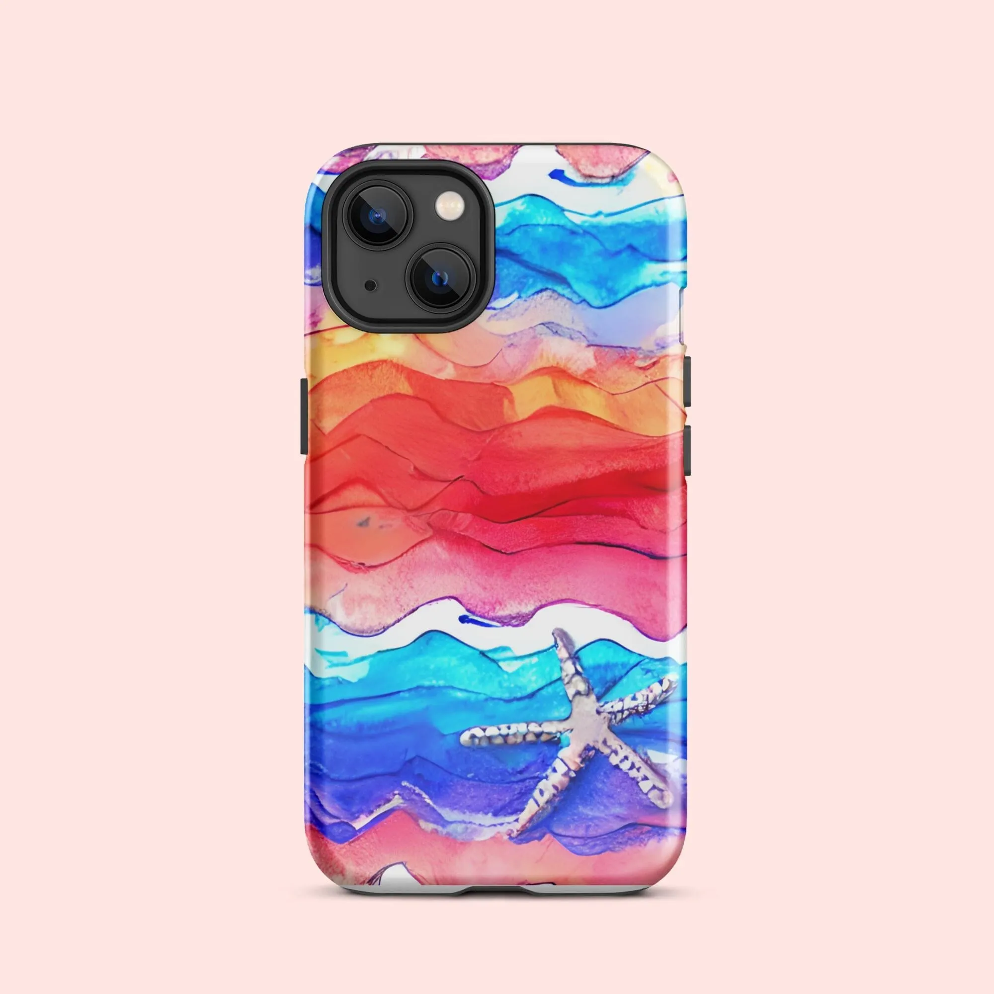 Watercolor Waves Starfish Tough Case for iPhone®