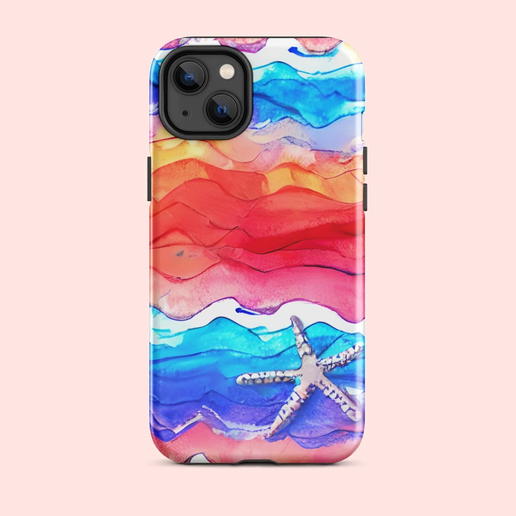 Watercolor Waves Starfish Tough Case for iPhone®
