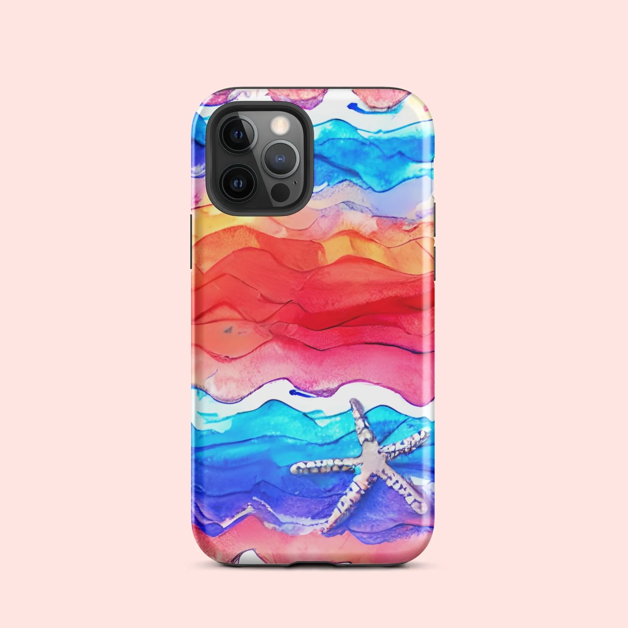Watercolor Waves Starfish Tough Case for iPhone®