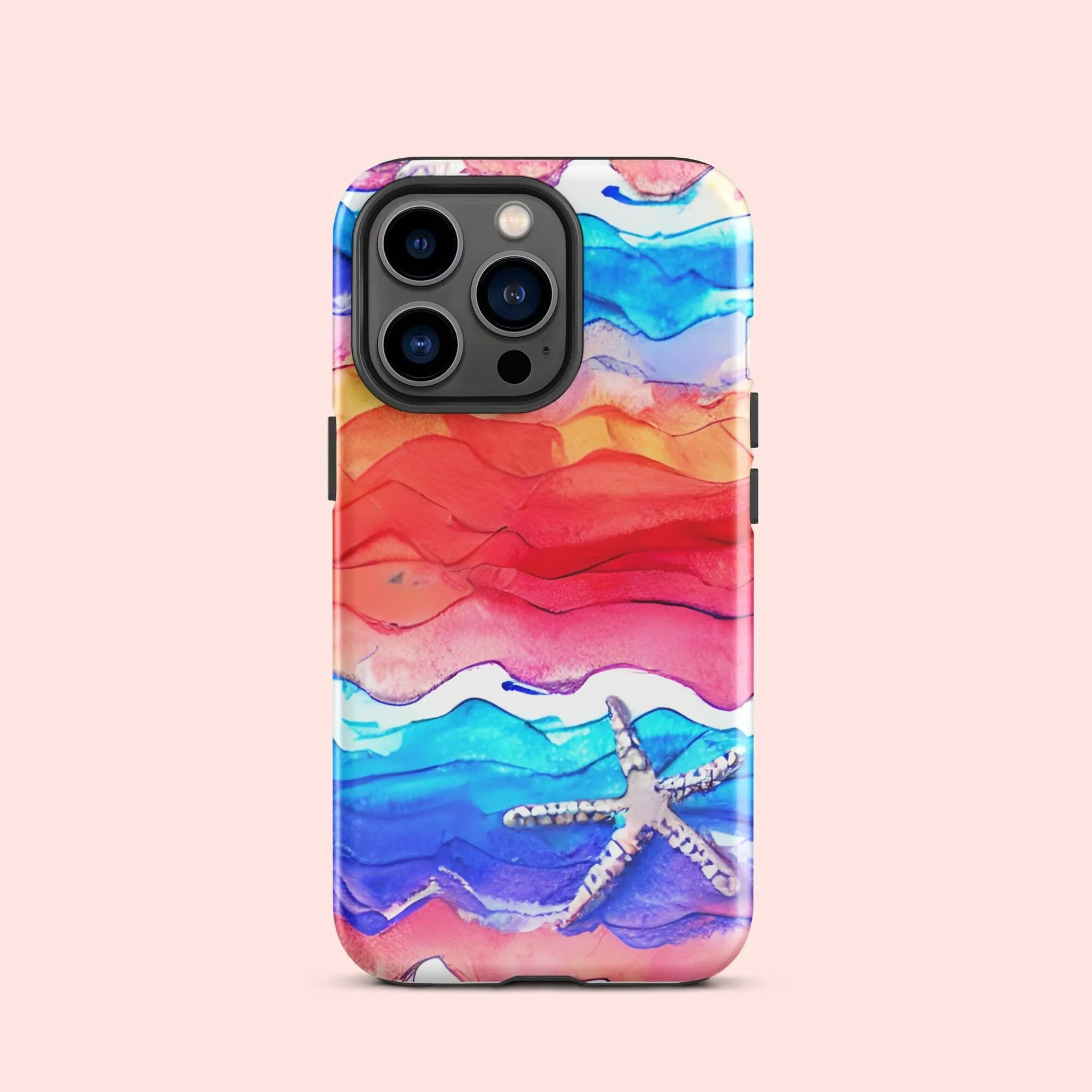 Watercolor Waves Starfish Tough Case for iPhone®