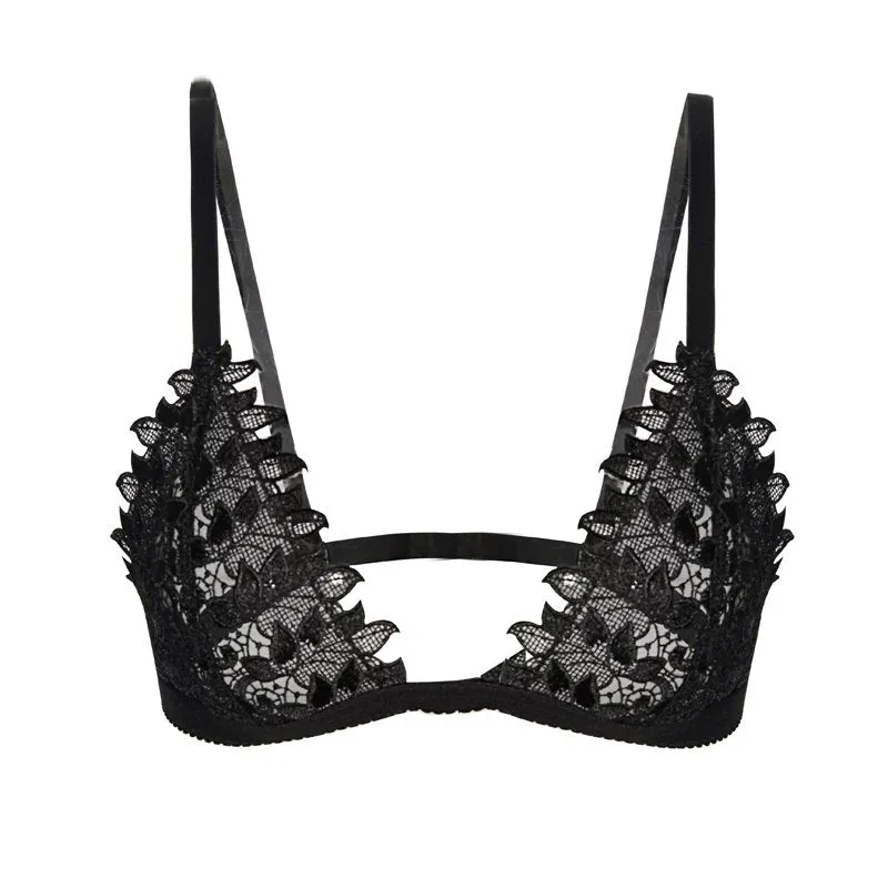 Women's Black Lace Trim Bralette